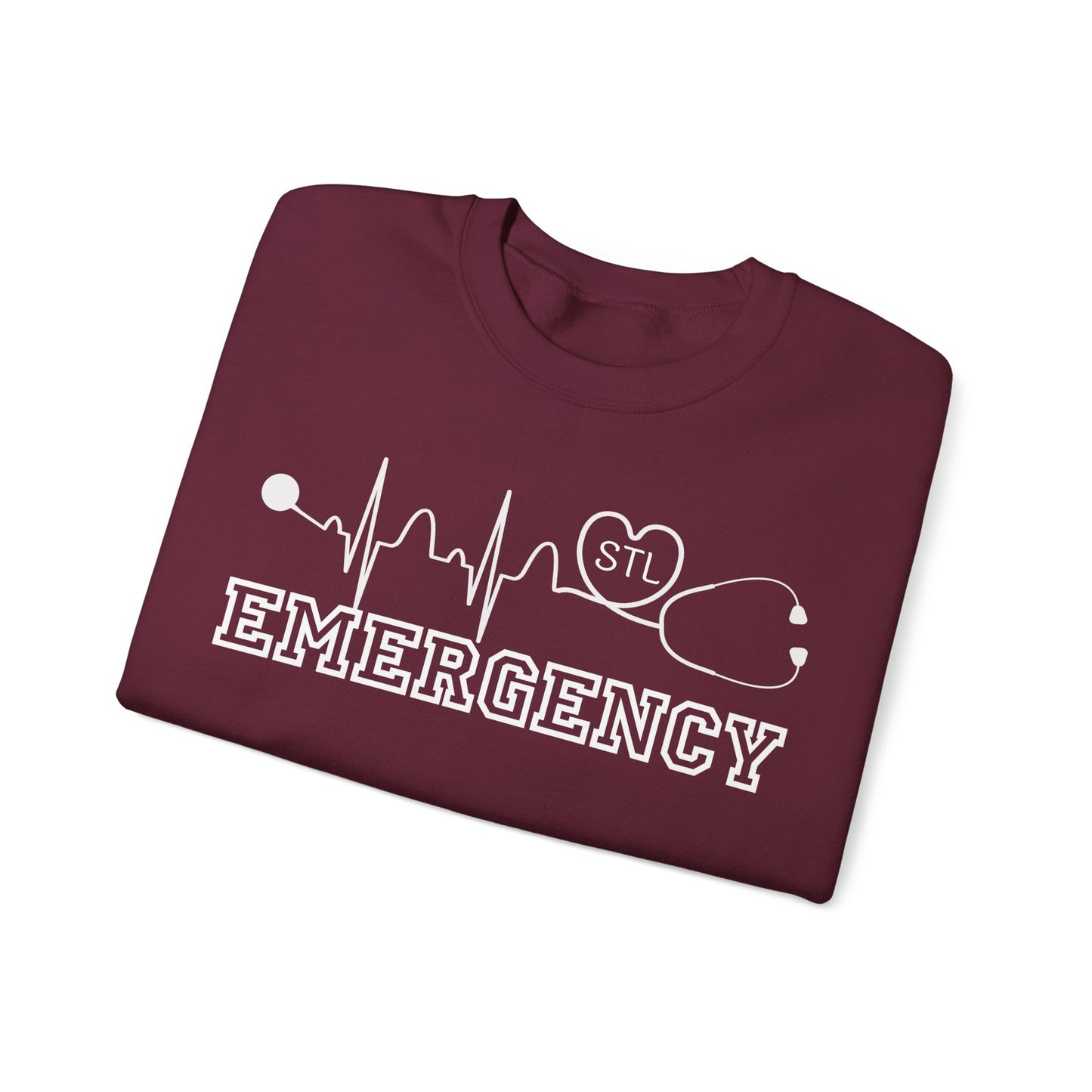 STL Emergency Room Comfy Gildan Sweatshirt, EKG STL  love, wear out or at work!