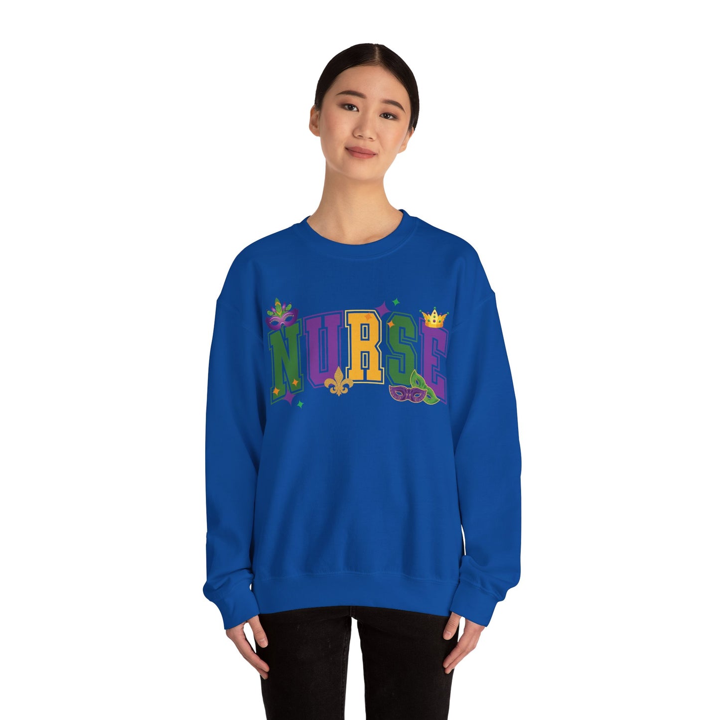 Mardi Gras Nurse Gildan Sweatshirt