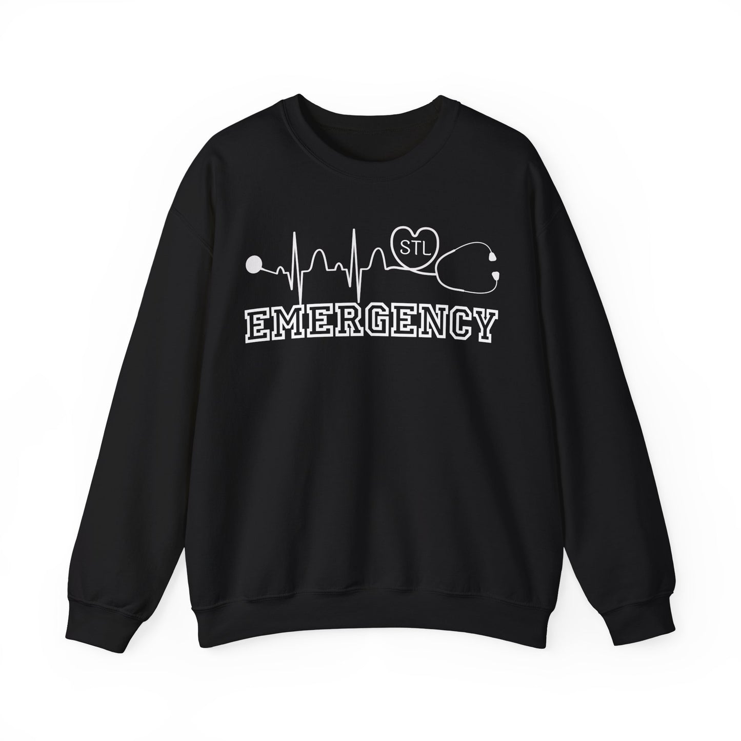 STL Emergency Room Comfy Gildan Sweatshirt, EKG STL  love, wear out or at work!