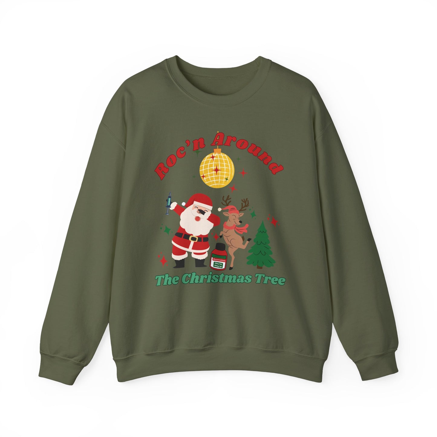 Funny Christmas  Nurse Sweatshirt, ICU nurse sweatshirt,  Emergency room nurse  sweatshirt, Holiday Sweatshirt, dancing santa and reindeer