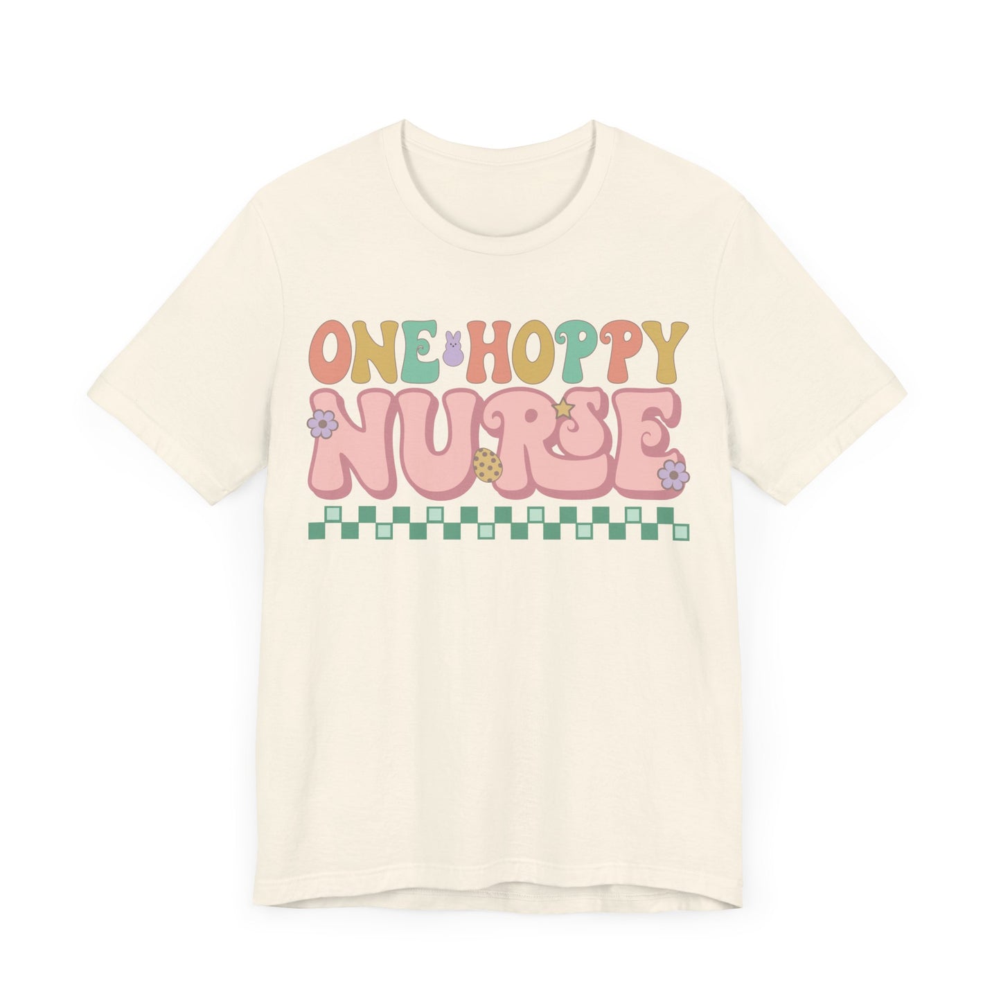 One Hoppy Nurse Easter Women Shirt, Retro Chick, Nurse shirt, teacher shirt, Easter nurse, punny shirt, funny woman shirt.