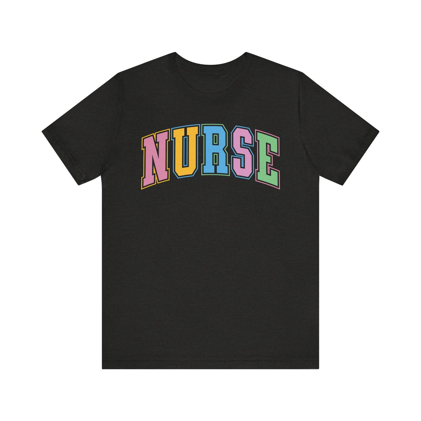 Multi Color Nurse Varsity Letter Tshirt, NICau, PICU, emergency department, labor and delivery