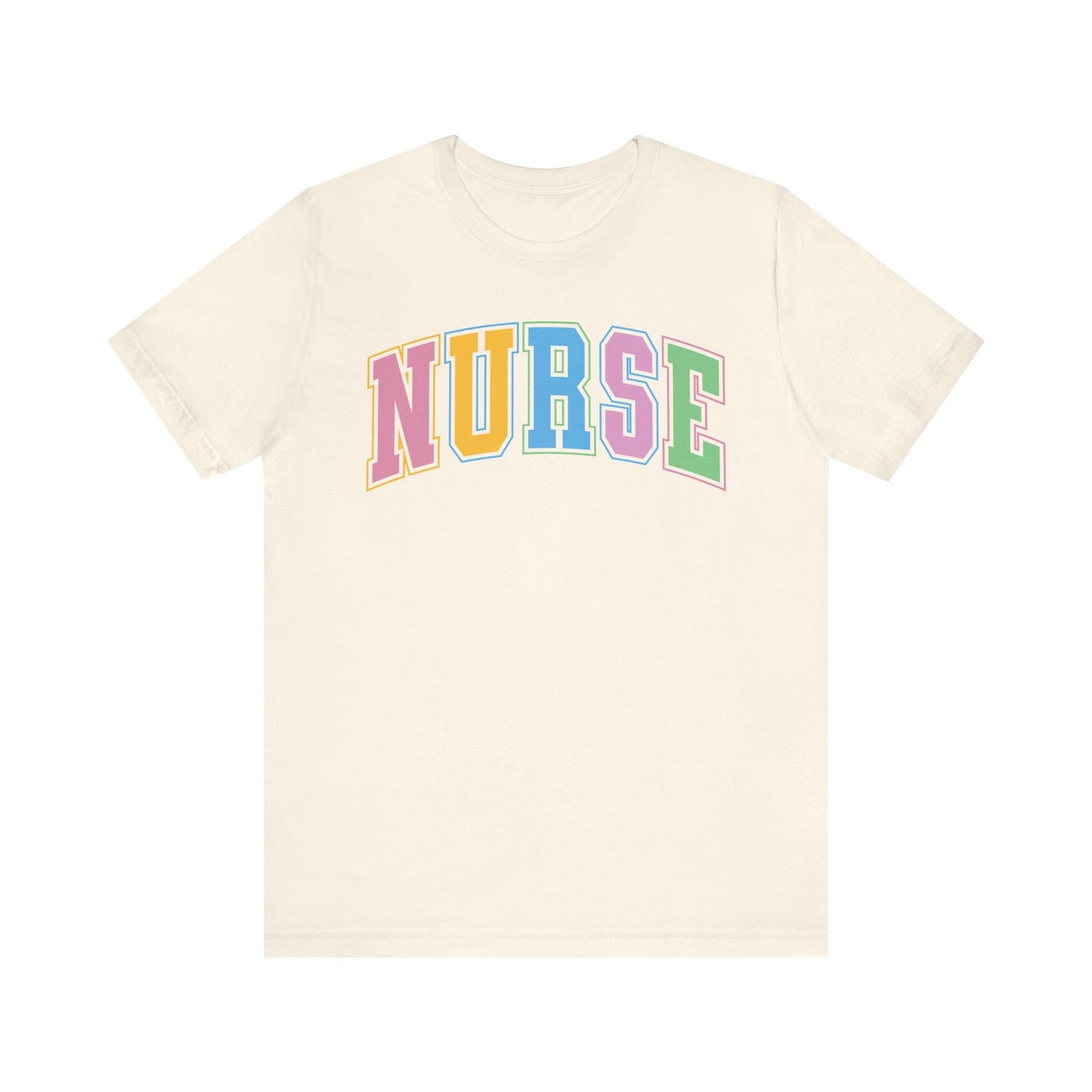 Multi Color Nurse Varsity Letter Tshirt, NICau, PICU, emergency department, labor and delivery