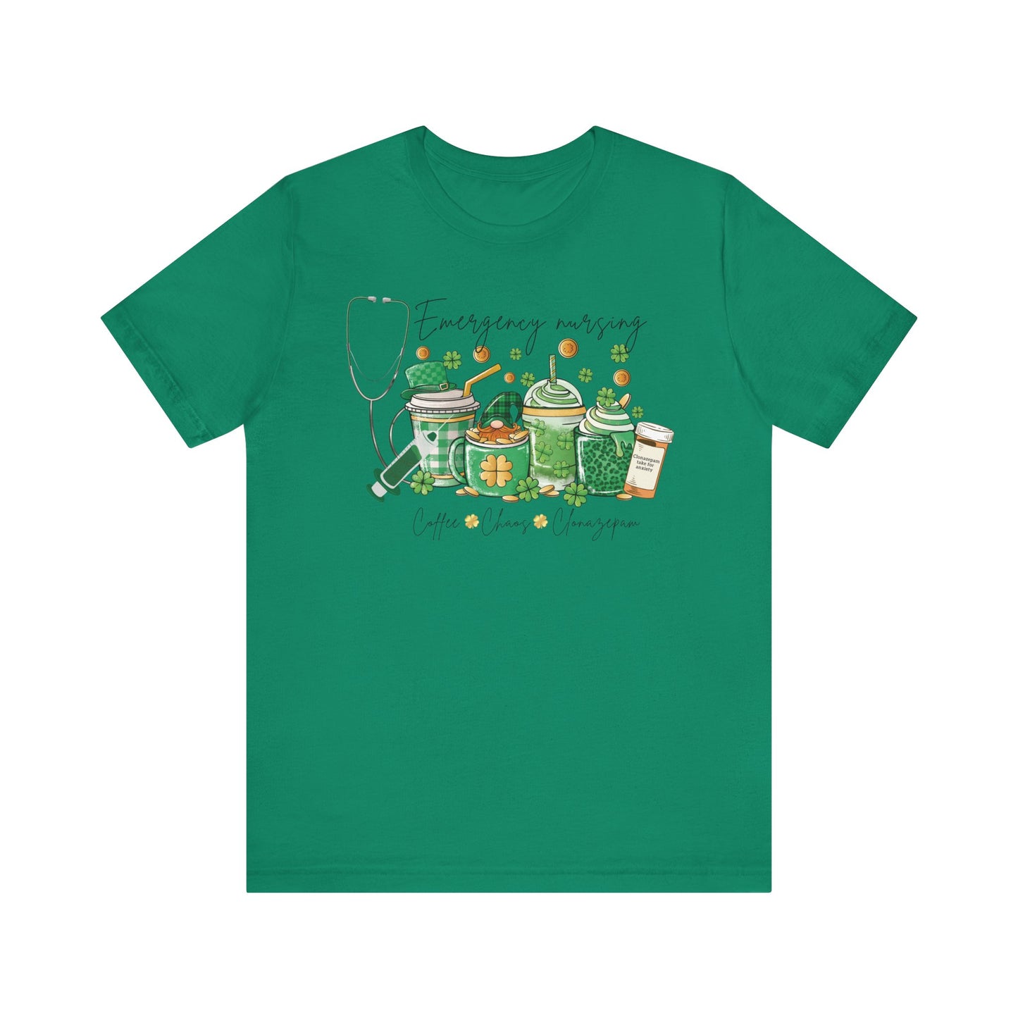 Emergency nurse Coffee Chaos St Patrick’s Day Shirt