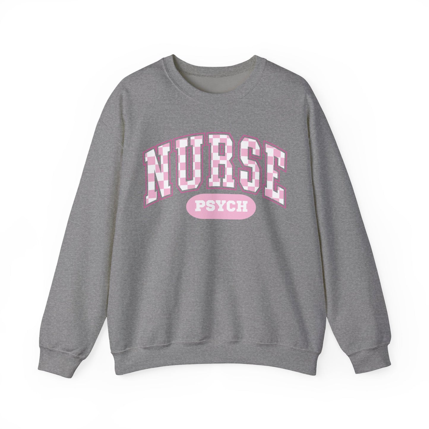 Psych Nurse Retro Checkered Varsity Letter Nurse Sweatshirt