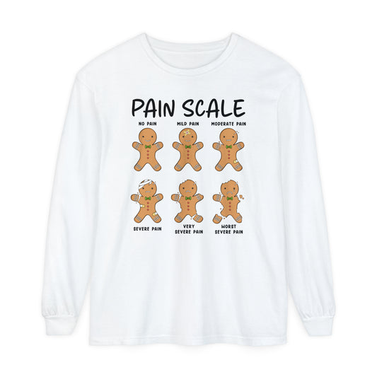 Christmas Nurse  Shirt, Gingerbread Nurse Shirt, Pain Scale, funny nurse Christmas Long Sleeve, Nurse Christmas, Christmas comfort colors,