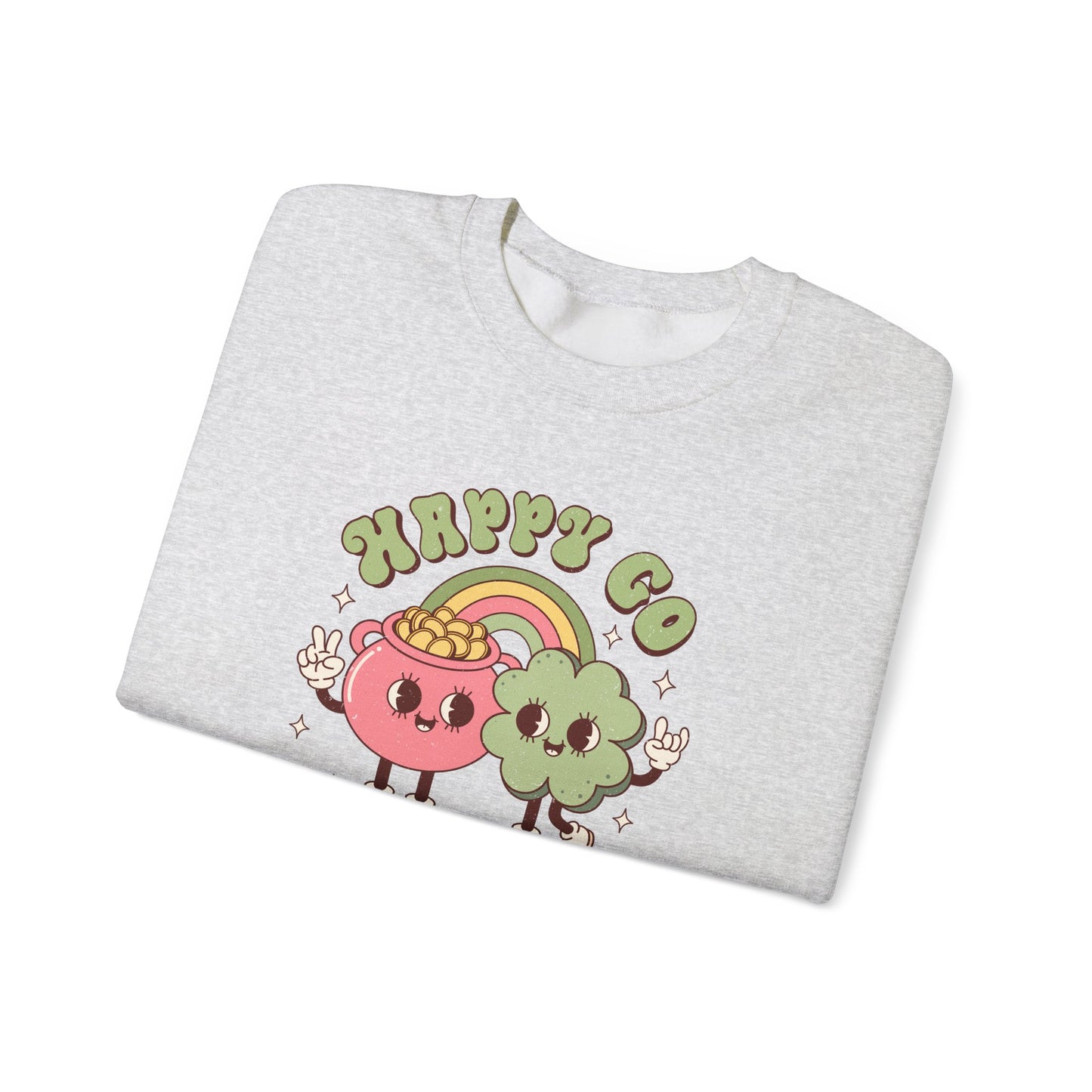 Happy Go Lucky St. Patricks Day sweatshirt, St. Pattys Nurse sweatshirt, ED RN, NICU, Teacher, Nurse Sweatshirt, Retro St. Pattys