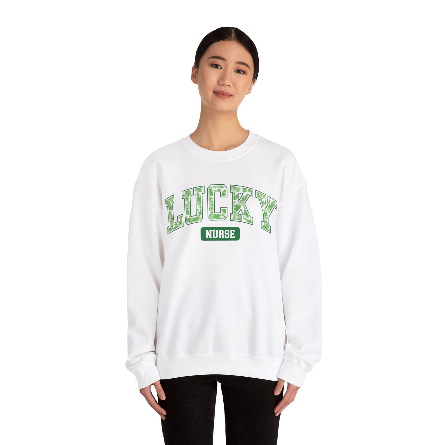 Nurse St. Patricks Day Sweatshirt, rn sweater, ER Nurse, NICU Nurse, PICU nurse, clover, lucky nurse sweatshirt.