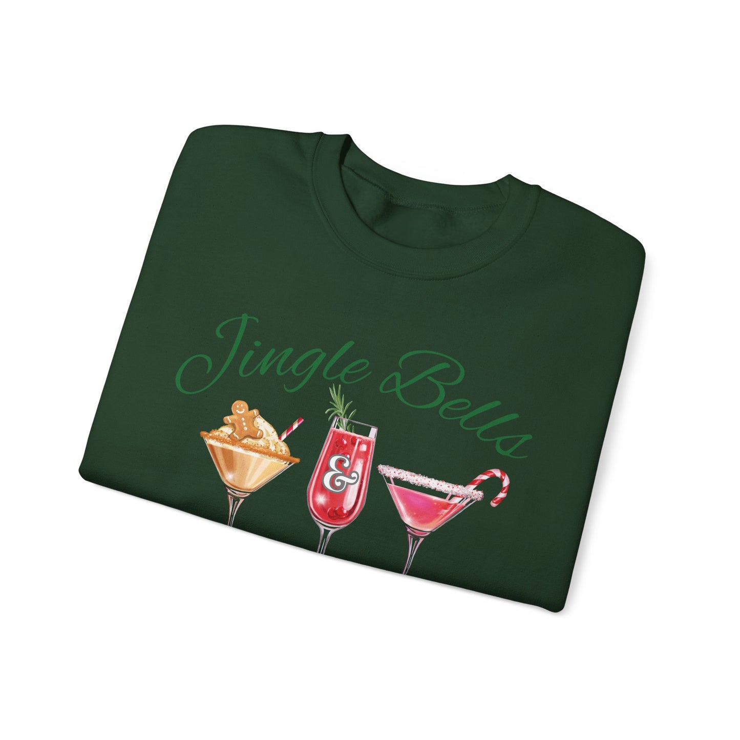 Jingle Bells &Cocktails Sweatshirt! Perfect for any holiday Party!