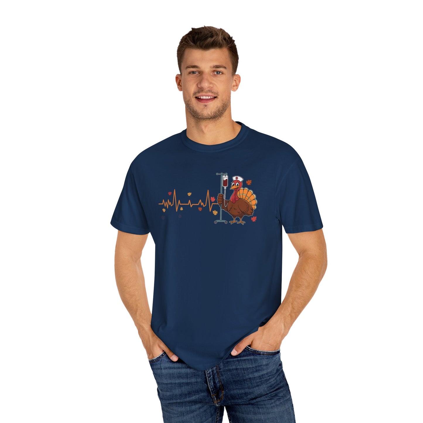 EKG turkey full front Nurse , pediatric nurse thanksgiving shirt, gildan turkey nurse shirt, Peds nurse , fall nurse shirt
