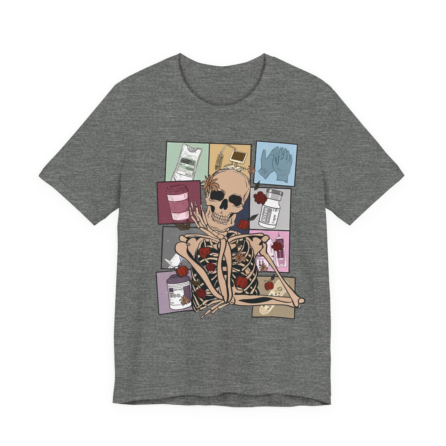 Funny skeleton nurse tshirt, Halloween sweatshirt, spooky season, ER RN, NICU nurse,  Halloween Nurse,, floral Halloween ghost,