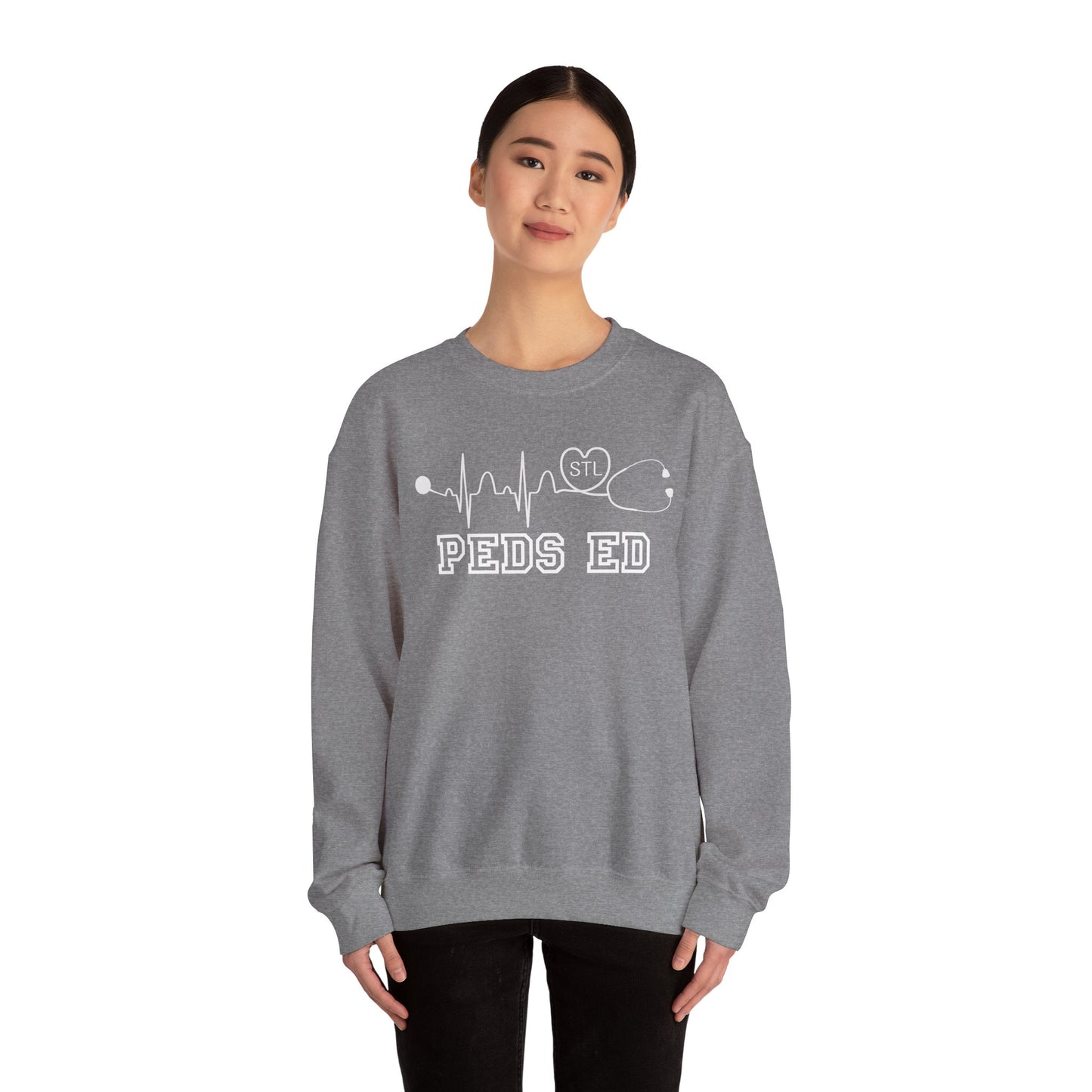 STL PEDS ED Sweatshirt-white lettering