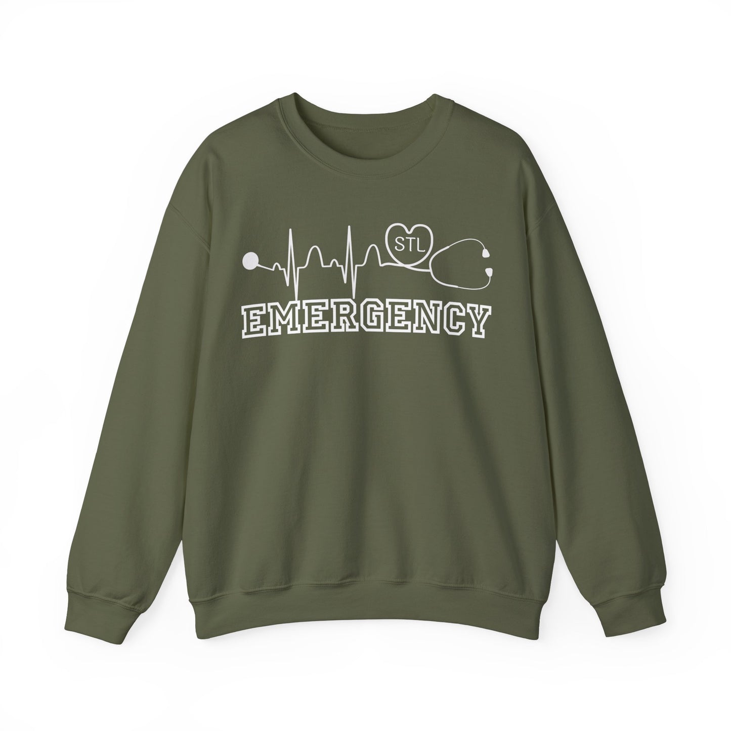 STL Emergency Room Comfy Gildan Sweatshirt, EKG STL  love, wear out or at work!