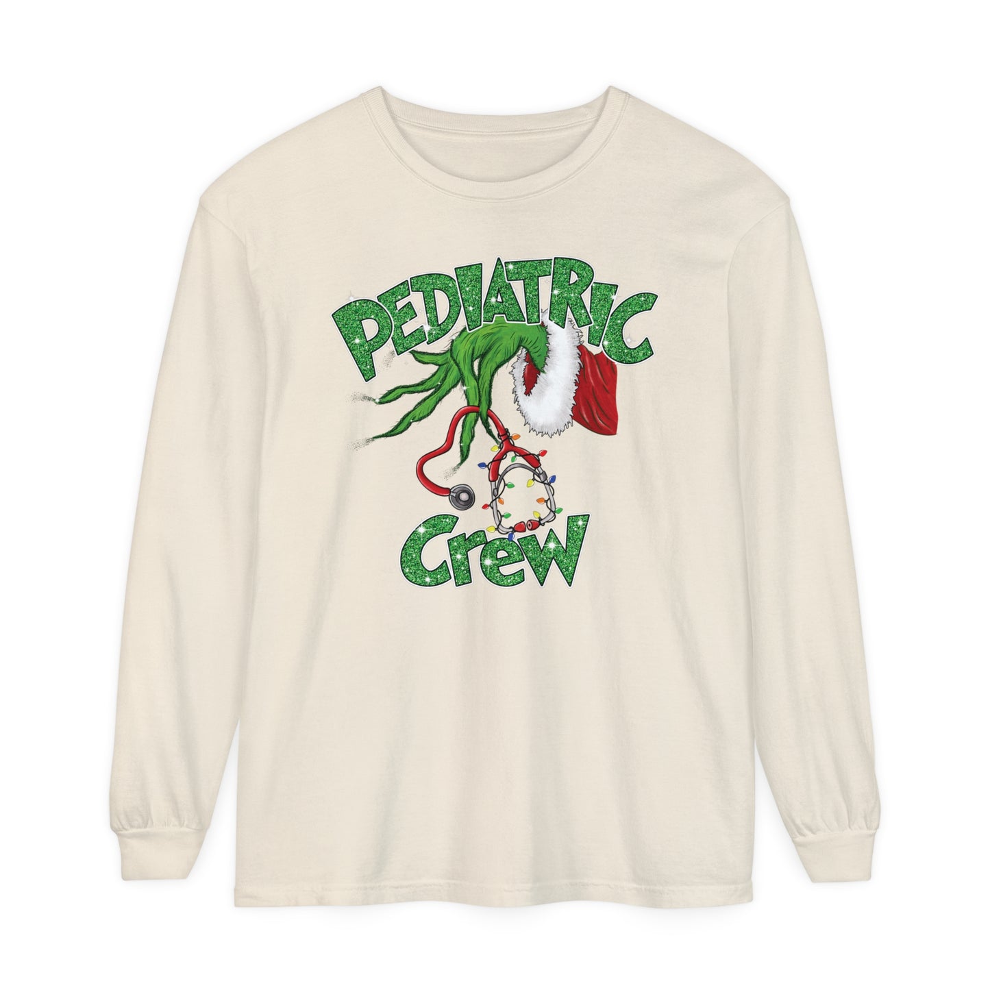 Pediatric Nurse Shirt, Grinch Nurse Shirt, Pain Scale, funny nurse Christmas Long Sleeve, Nurse Christmas, Christmas comfort colors,