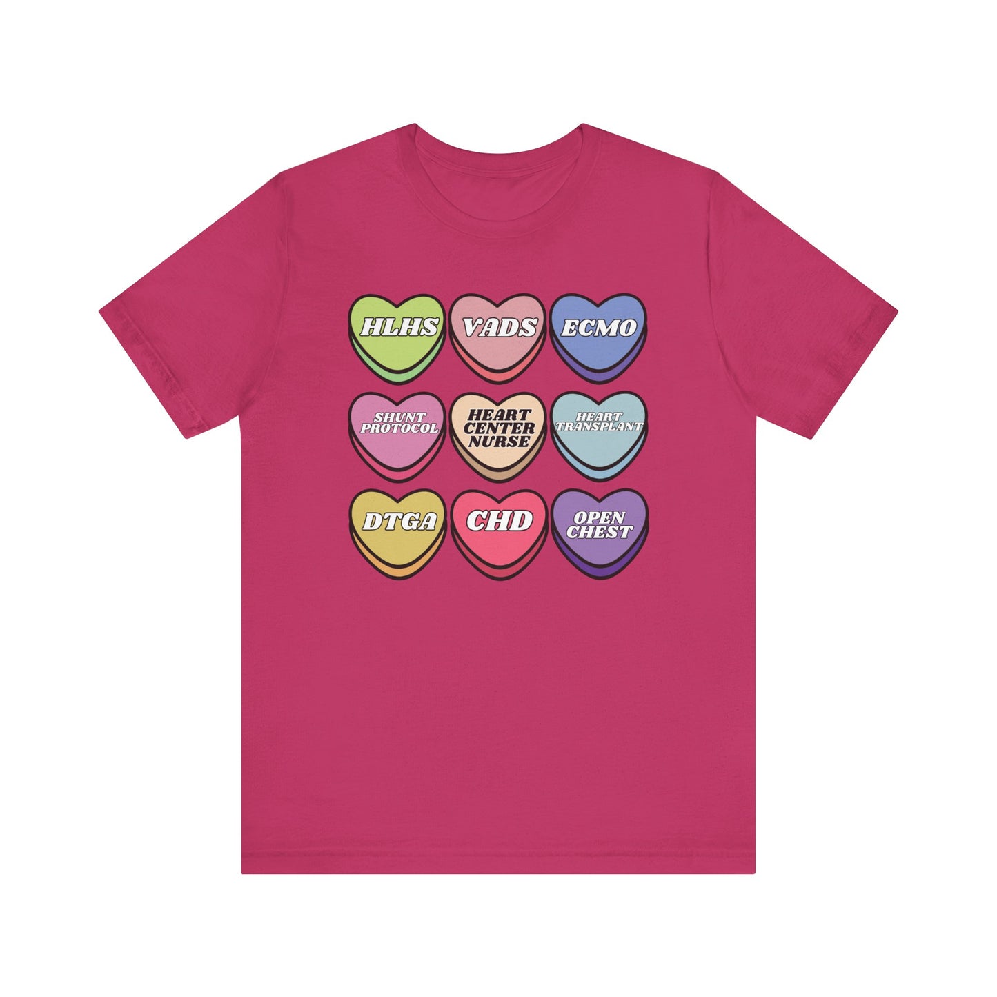 Heart Center Nurse Valentine’s Day comfy Bella Canvas T shirt , Cute Candy Heart Sayings, match your coworkers this Valentine’s Day