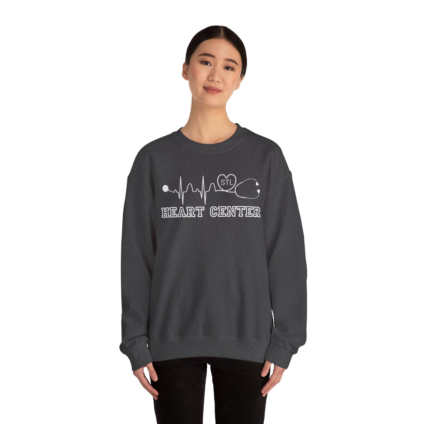 STL Heart Center EKG Gildan Sweatshirt, perfect to show you red and support heart disease!