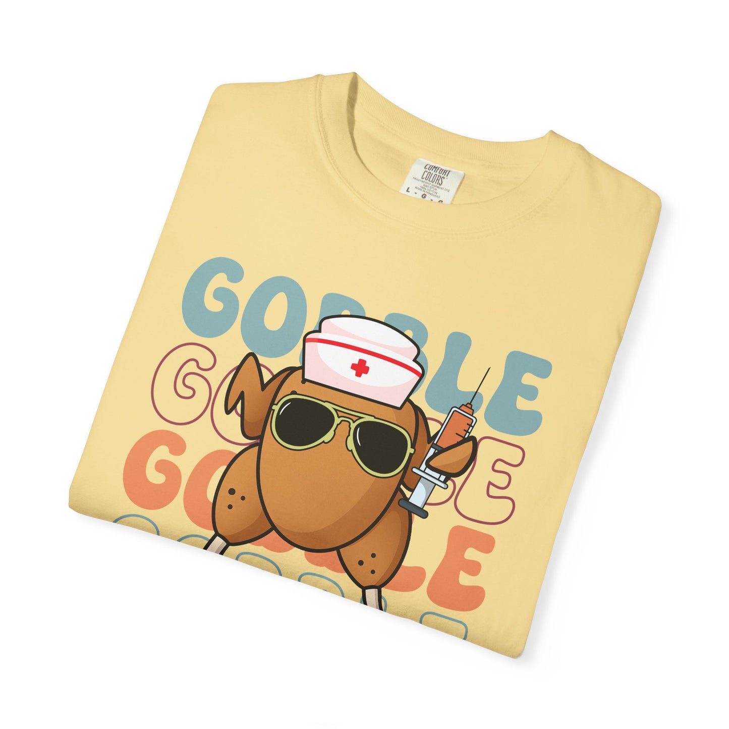 Funny gobble gobble turkey  Thanksgiving Comfort colors tshirt