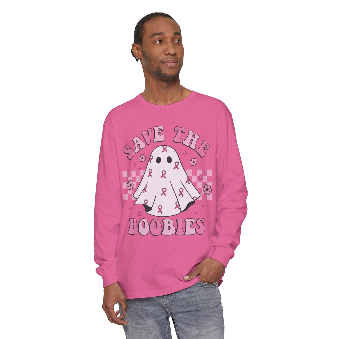 Save the boobies! Breast cancer Awareness long sleeve !  Show your support for your survivor or fighter !