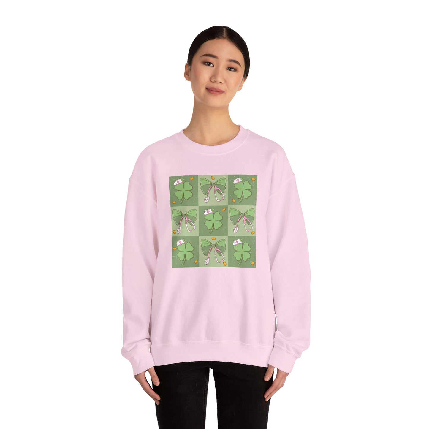 Cute Plaid Nurse St. Patricks Day Sweatshirt,  RN sweatershirt, ER Nurse, NICU Nurse, PICU nurse, clover, lucky nurse sweatshirt.