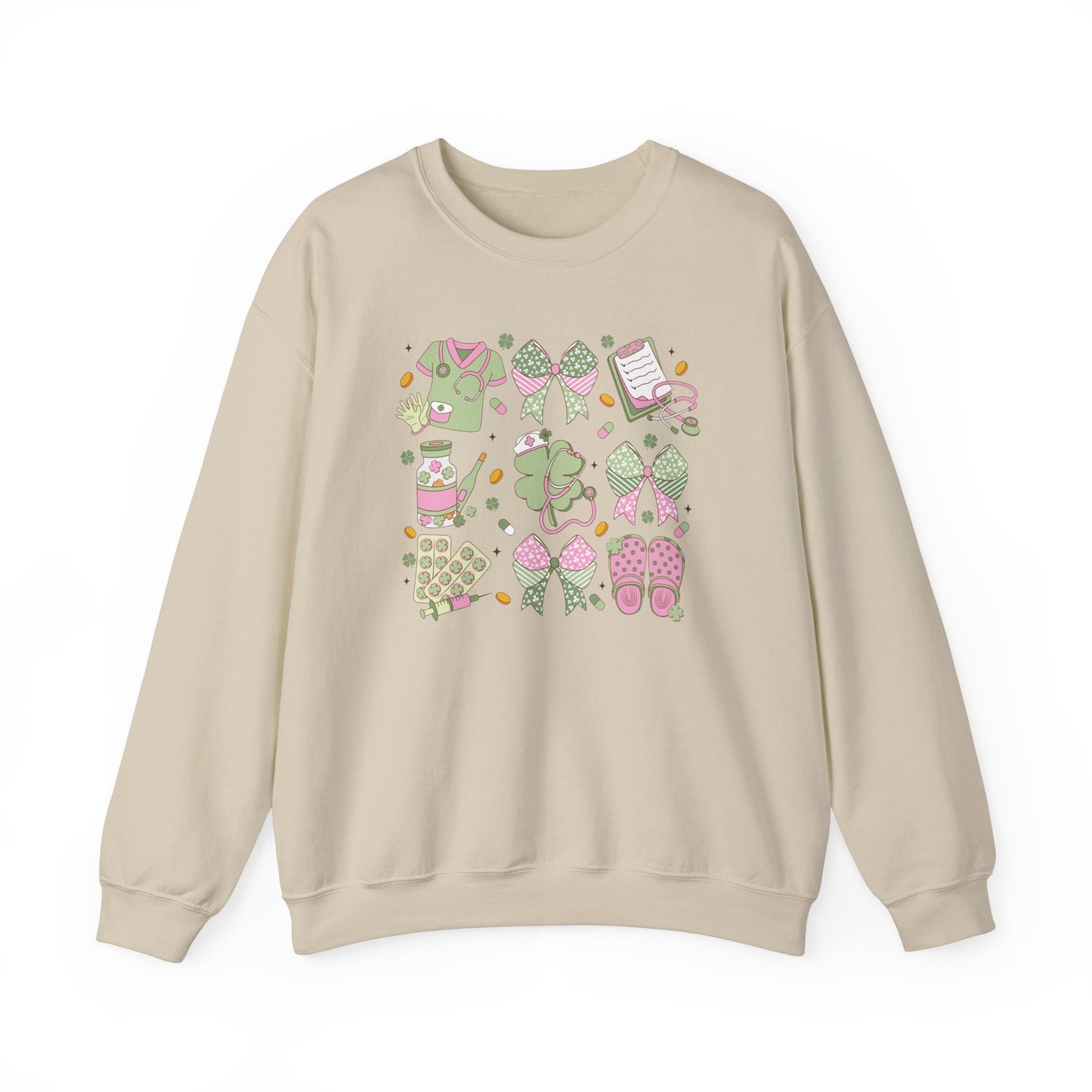 Adorable Nurse St. Patricks Day Sweatshirt,  RN sweatershirt, ER Nurse, NICU Nurse, PICU nurse, clover, lucky nurse sweatshirt.