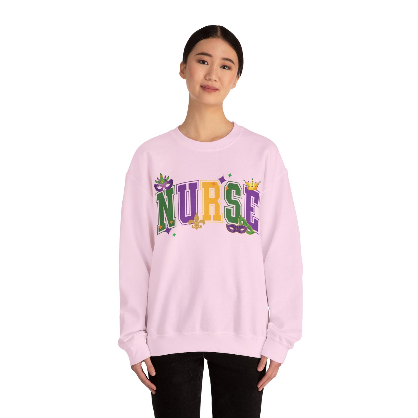 Mardi Gras Nurse Gildan Sweatshirt