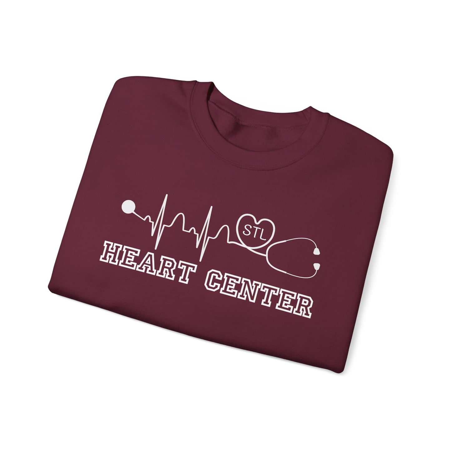 STL Heart Center EKG Gildan Sweatshirt, perfect to show you red and support heart disease!