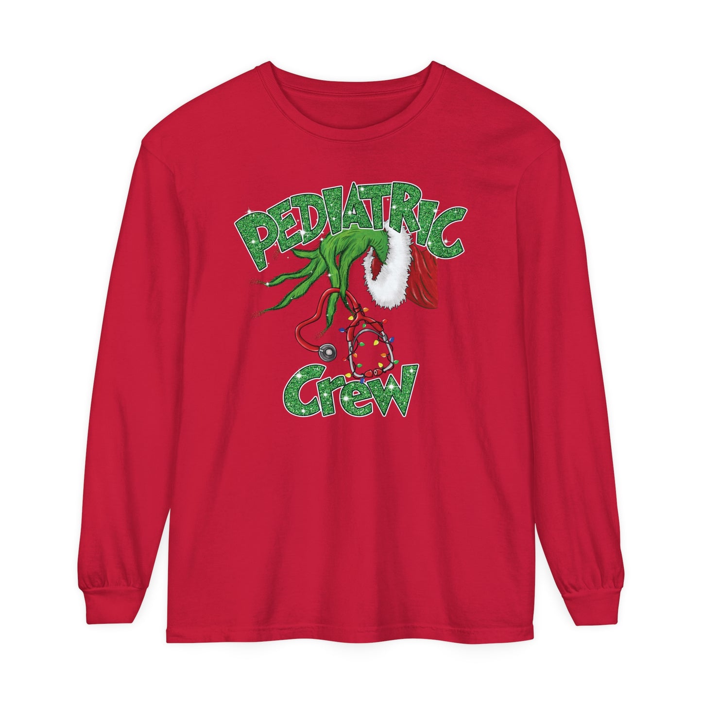 Pediatric Nurse Shirt, Grinch Nurse Shirt, Pain Scale, funny nurse Christmas Long Sleeve, Nurse Christmas, Christmas comfort colors,