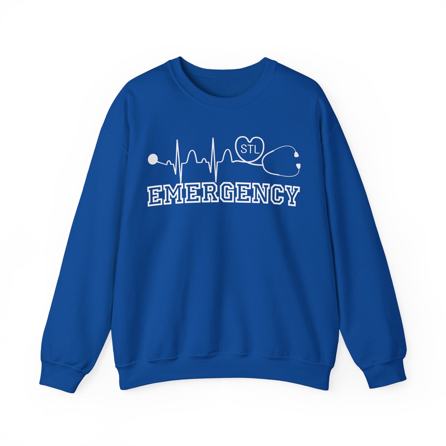 STL Emergency Room Comfy Gildan Sweatshirt, EKG STL  love, wear out or at work!