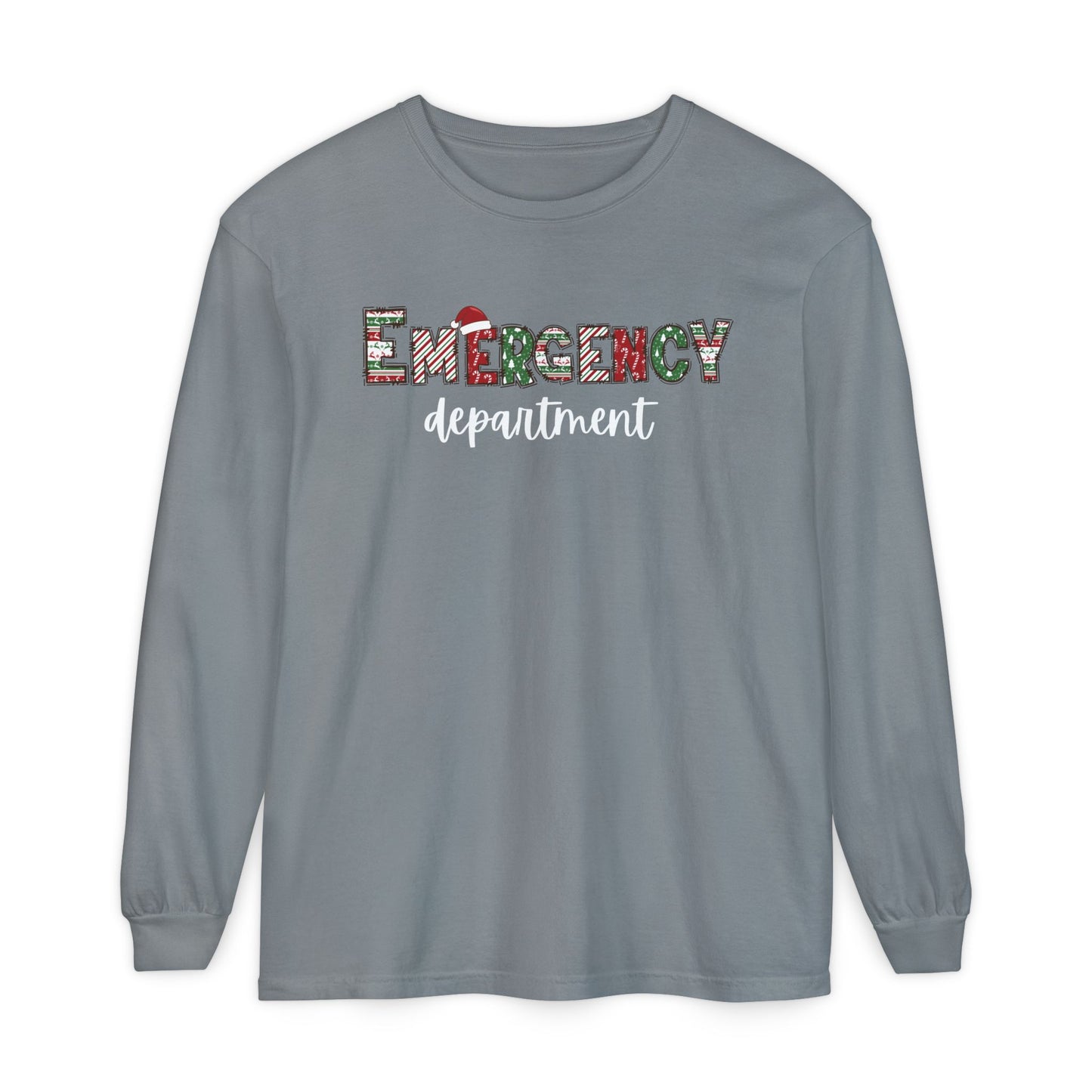 Comfort colors Christmas emergency department long sleeve, get festive with your coworkers !