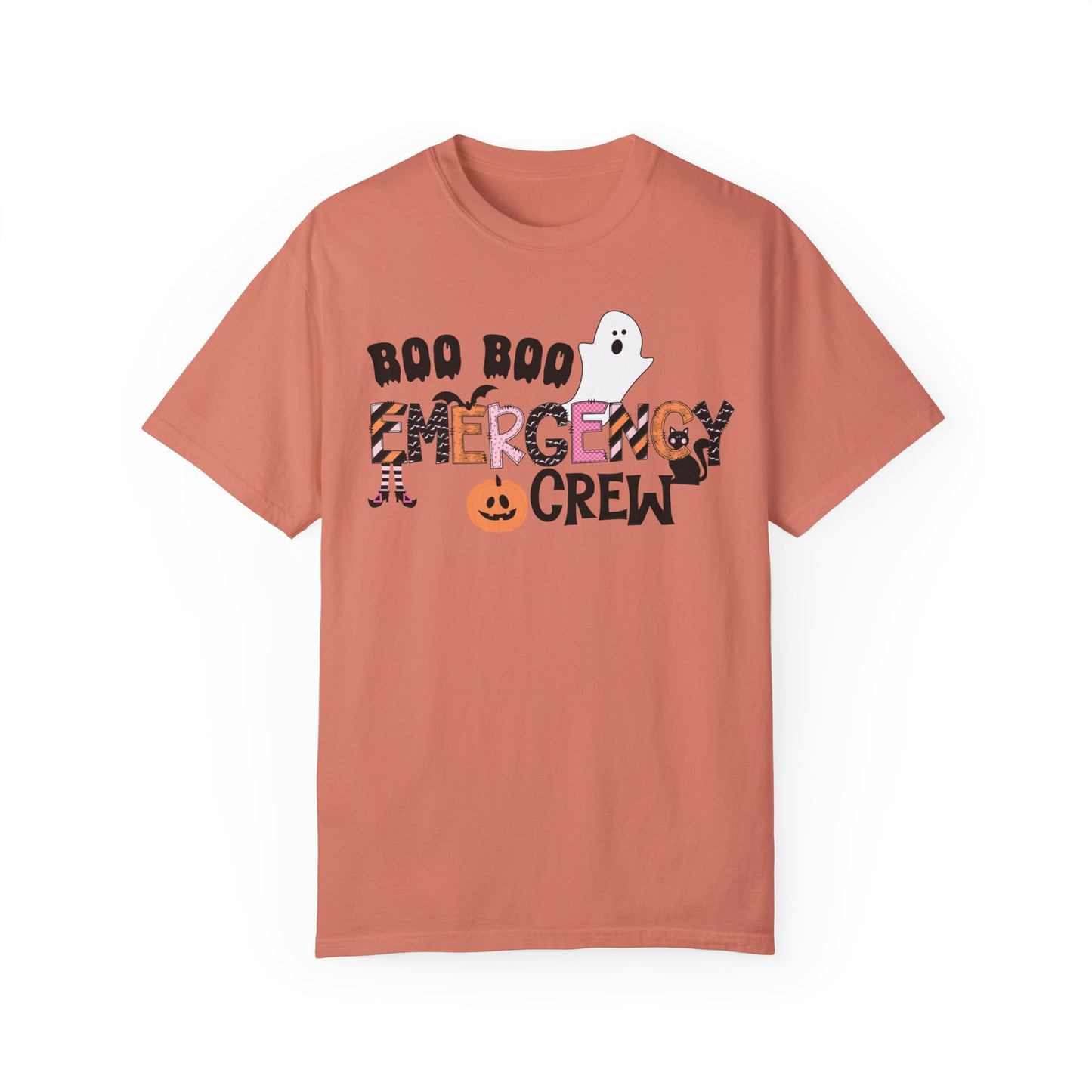 Boo boo crew nurse shirt, emergency nurse, RN Halloween shirt , comfort colors pink and orange ghost shirt, boo,  ER RN, medical shirt