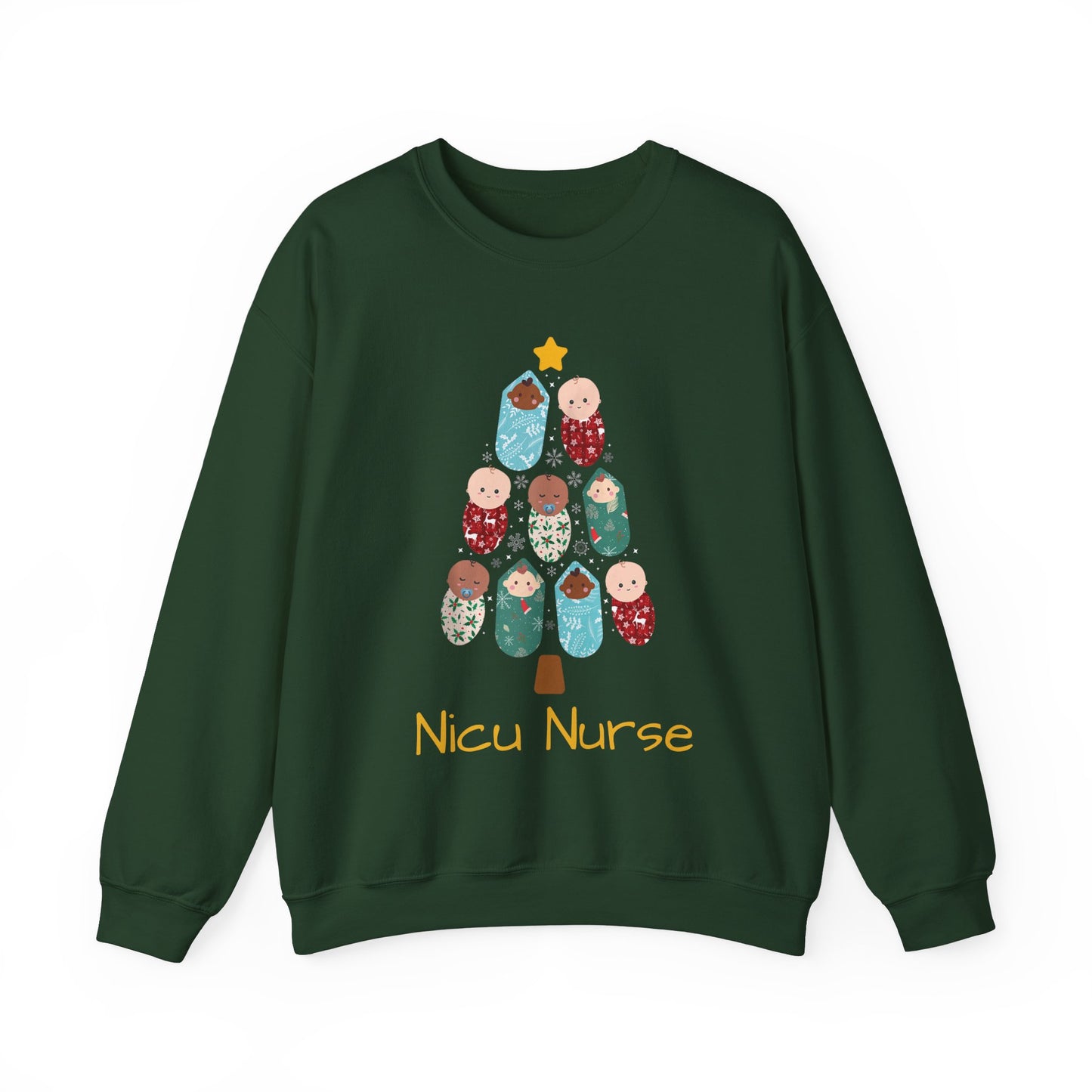 NICU Nurse Christmas Sweatshirt, cute baby tree, L & D Nurse, Gift For Nurse