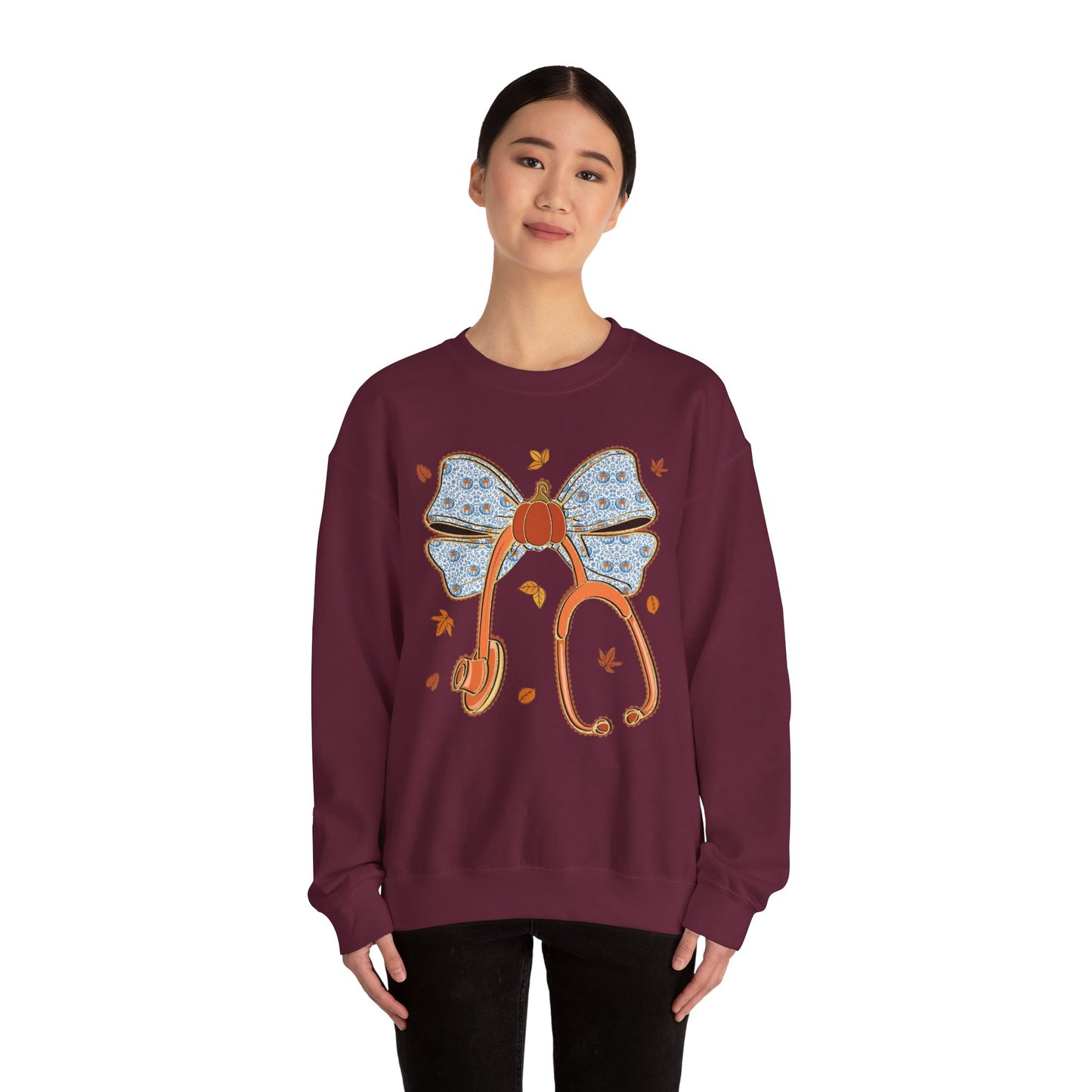 Nurse pumpkin stethoscope Fall gildan comfy sweatshirt,  thanksgiving nurse sweatshirt