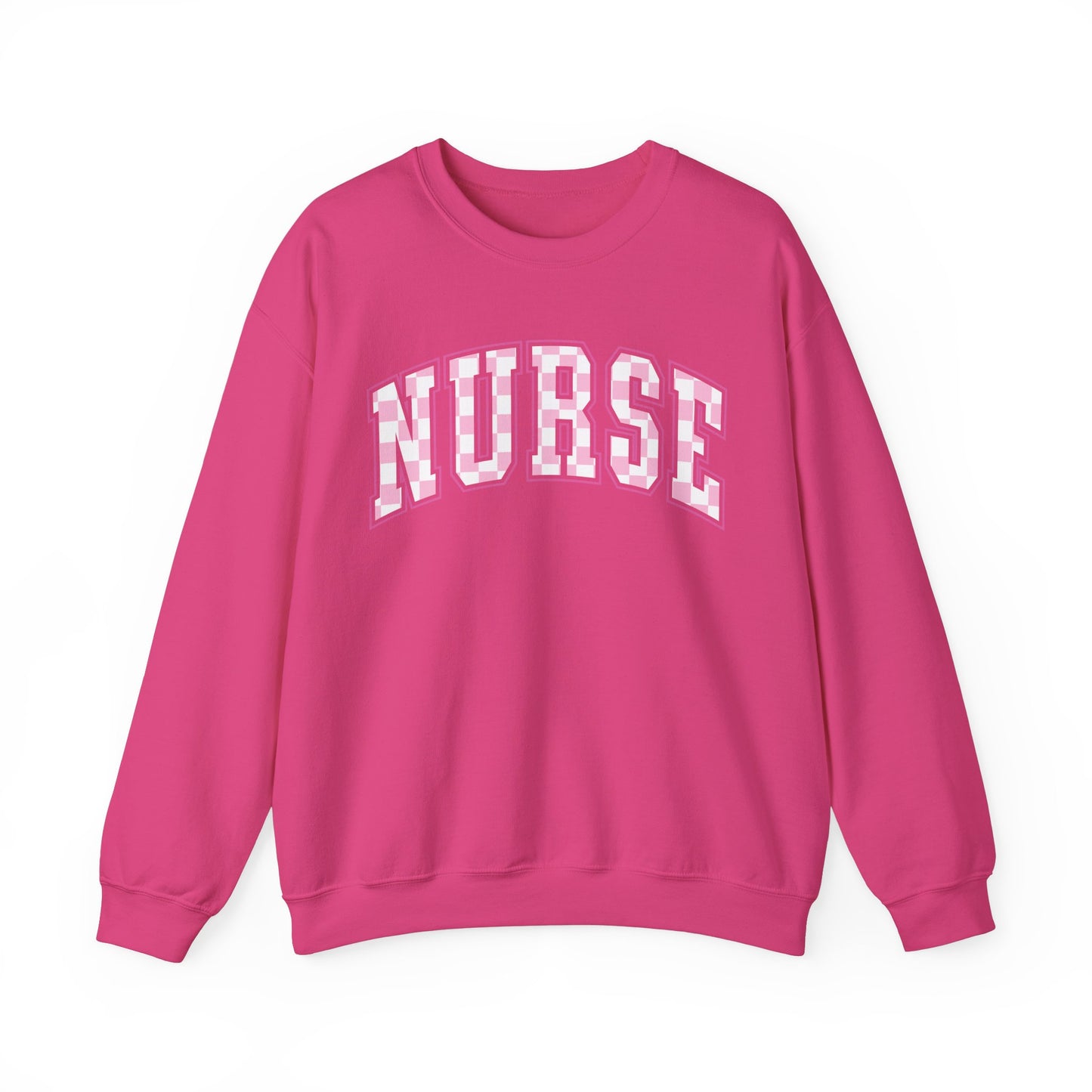 Retro Checkered Pink Nurse Gildan Sweatshirt