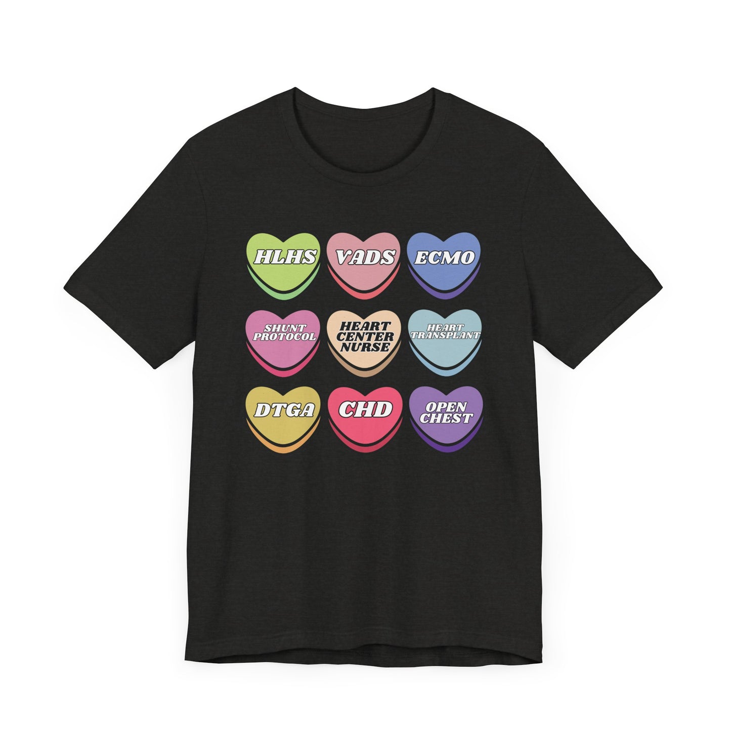 Heart Center Nurse Valentine’s Day comfy Bella Canvas T shirt , Cute Candy Heart Sayings, match your coworkers this Valentine’s Day