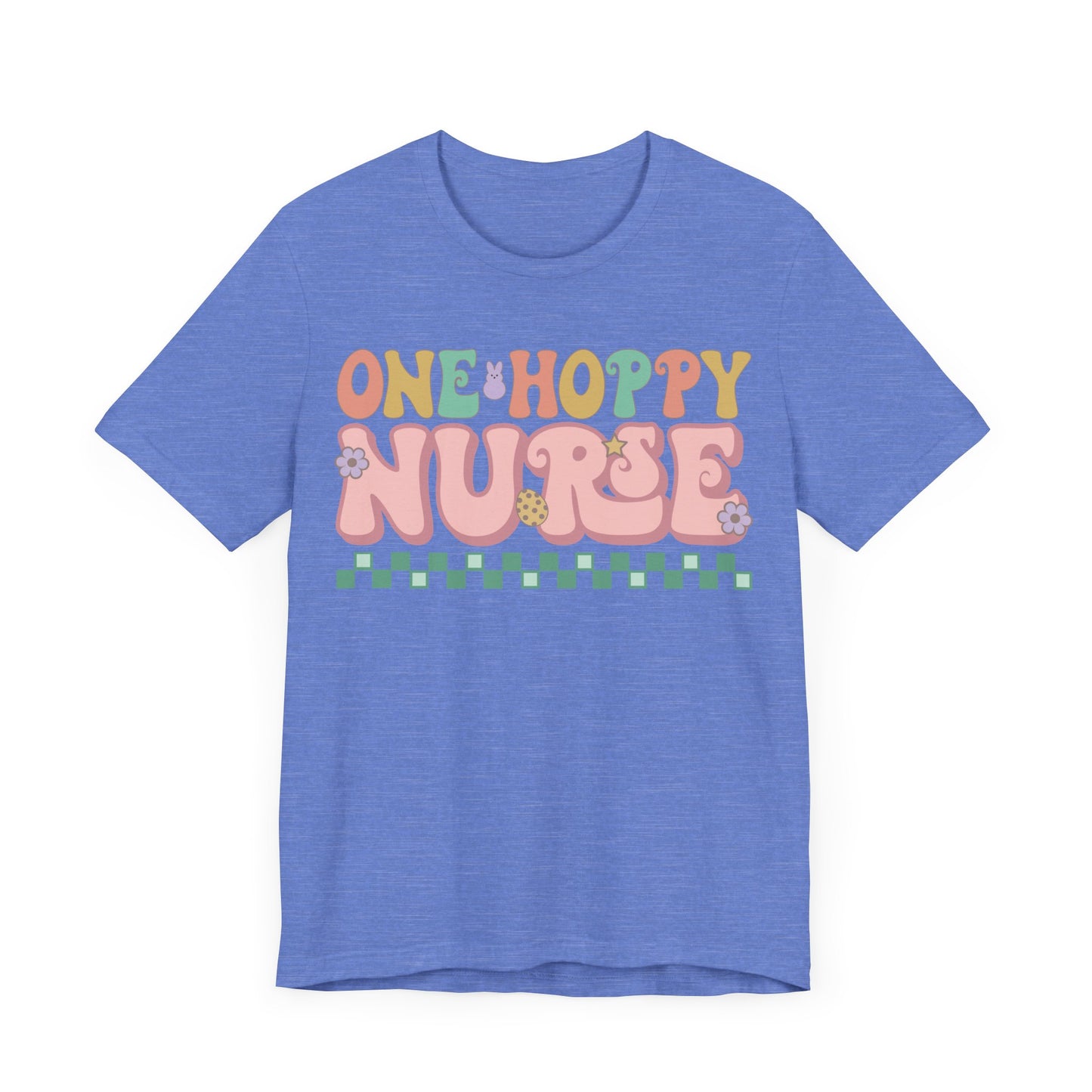 One Hoppy Nurse Easter Women Shirt, Retro Chick, Nurse shirt, teacher shirt, Easter nurse, punny shirt, funny woman shirt.