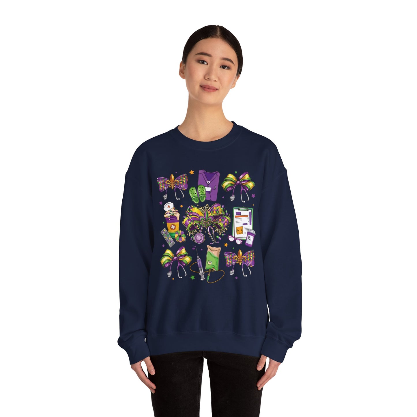 Mardi Gras Nurse Gildan Sweatshirt