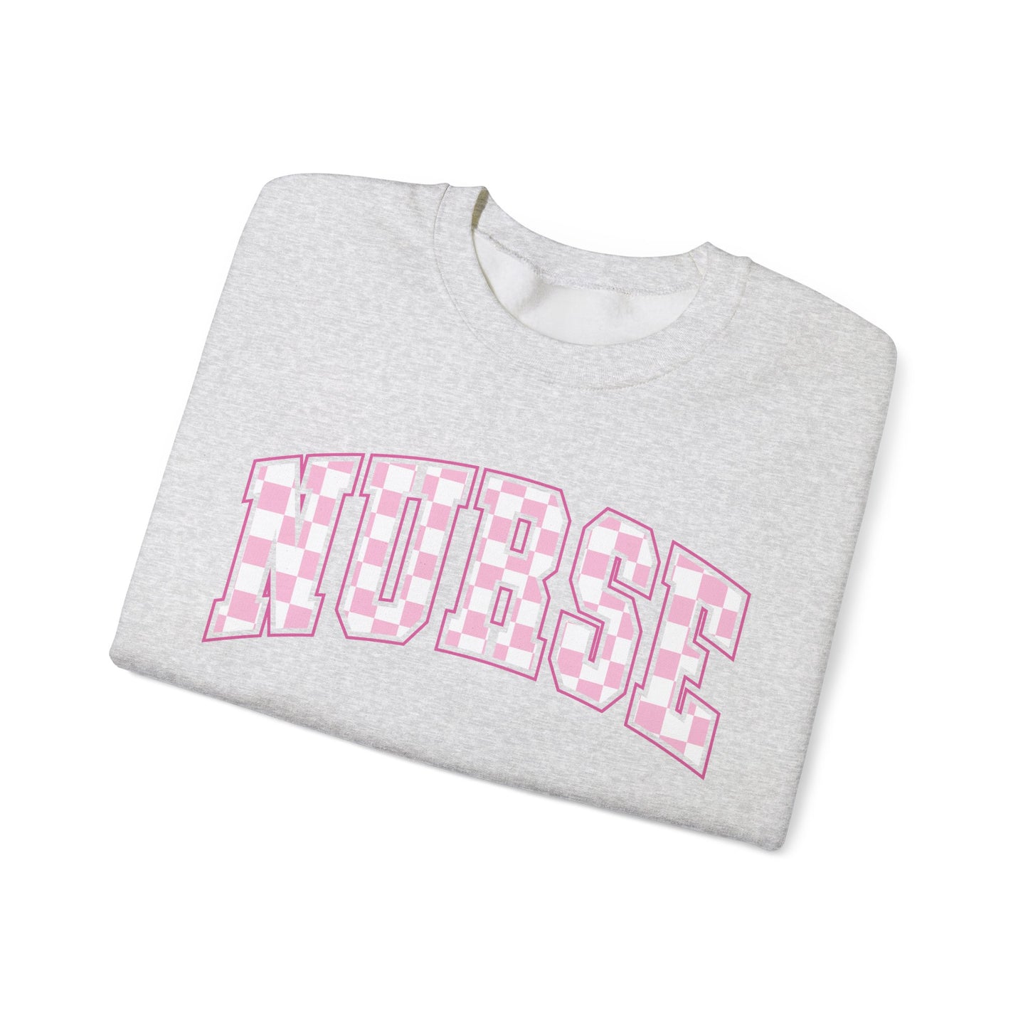Retro Checkered Pink Nurse Gildan Sweatshirt