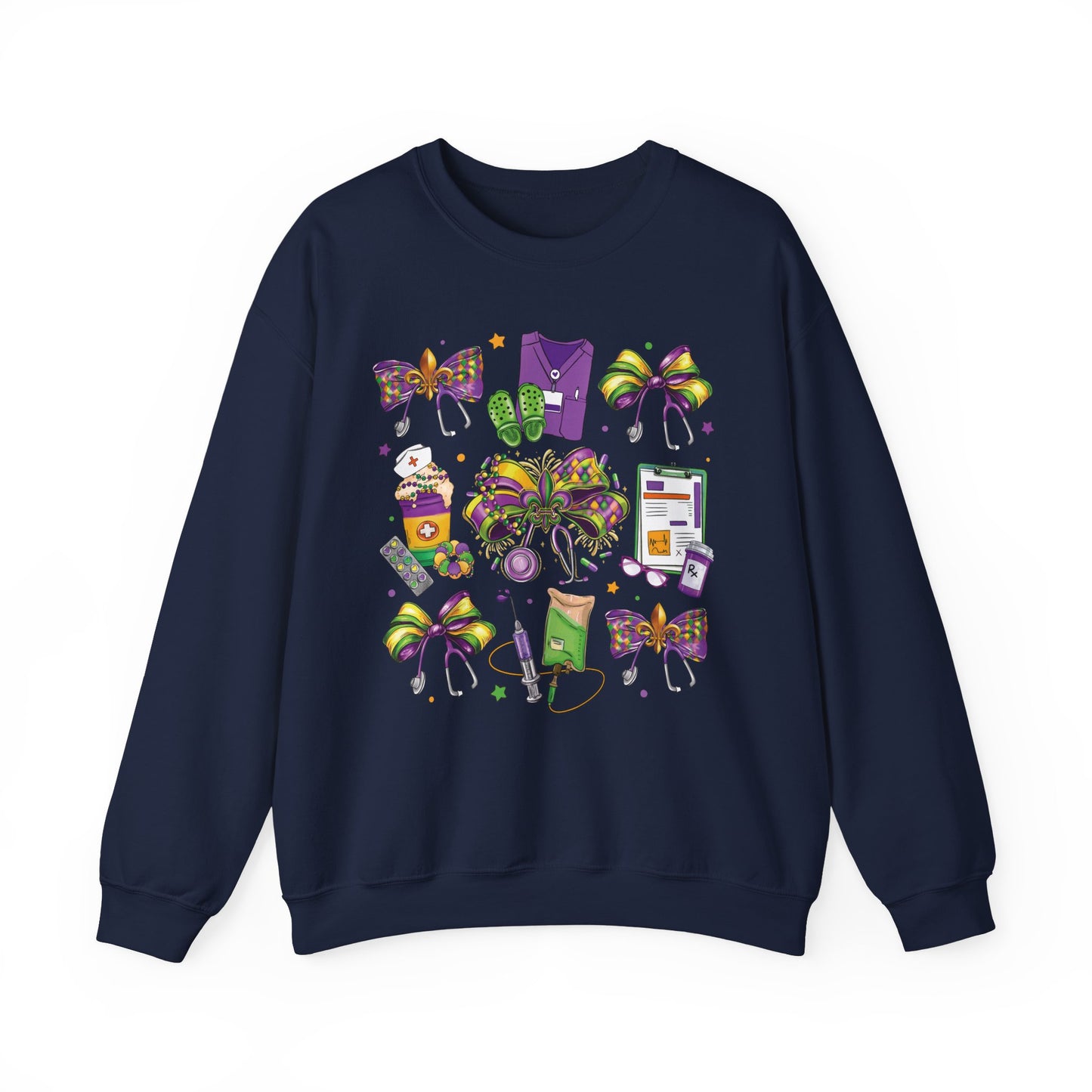 Mardi Gras Nurse Gildan Sweatshirt