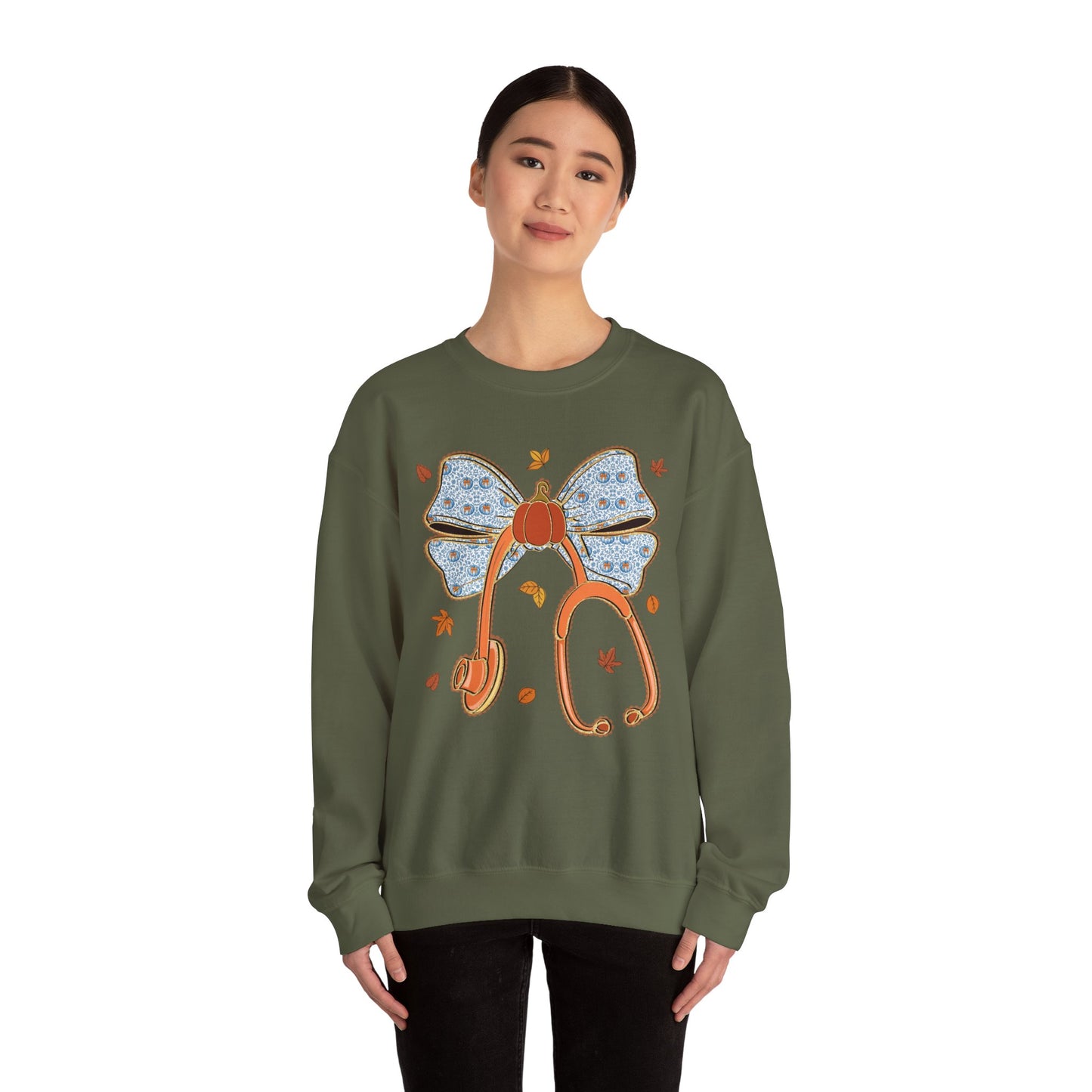Nurse pumpkin stethoscope Fall gildan comfy sweatshirt,  thanksgiving nurse sweatshirt