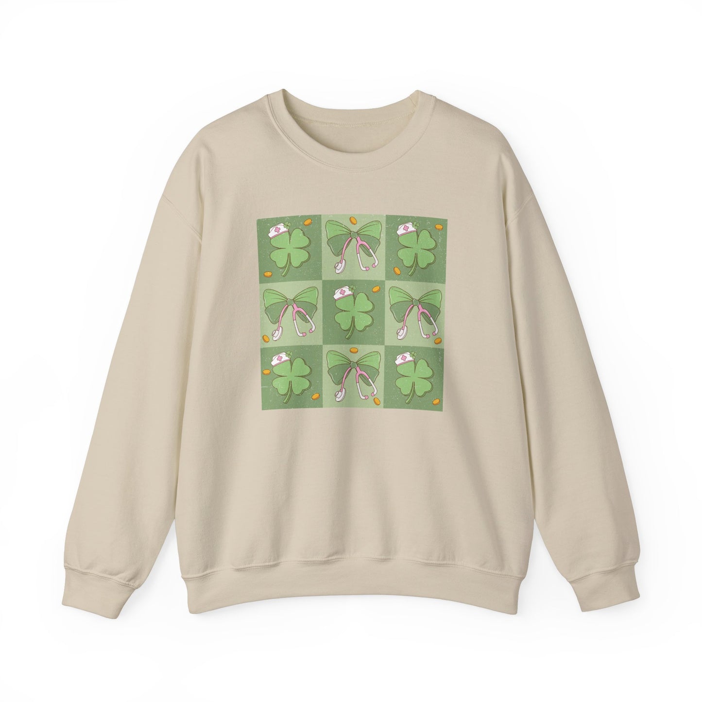 Cute Plaid Nurse St. Patricks Day Sweatshirt,  RN sweatershirt, ER Nurse, NICU Nurse, PICU nurse, clover, lucky nurse sweatshirt.