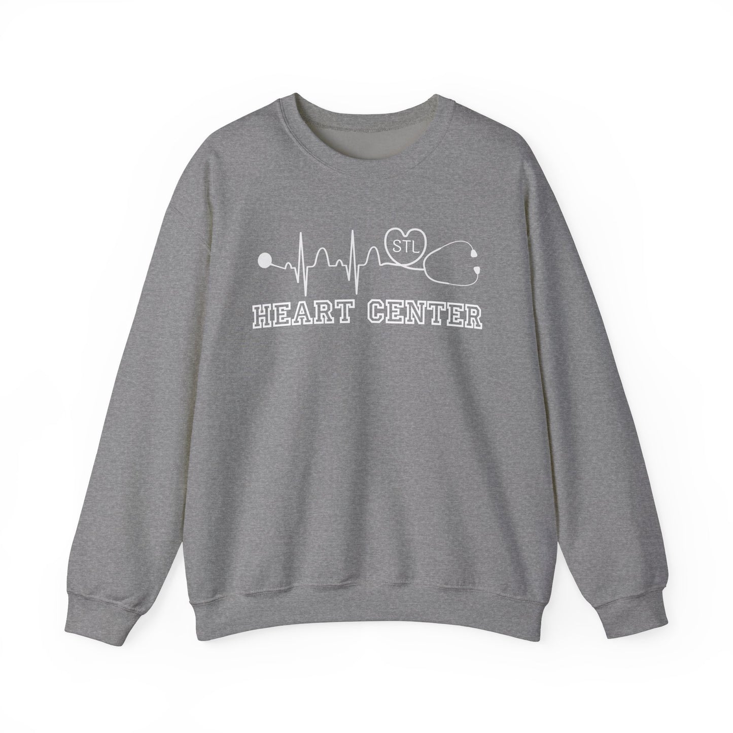 STL Heart Center EKG Gildan Sweatshirt, perfect to show you red and support heart disease!