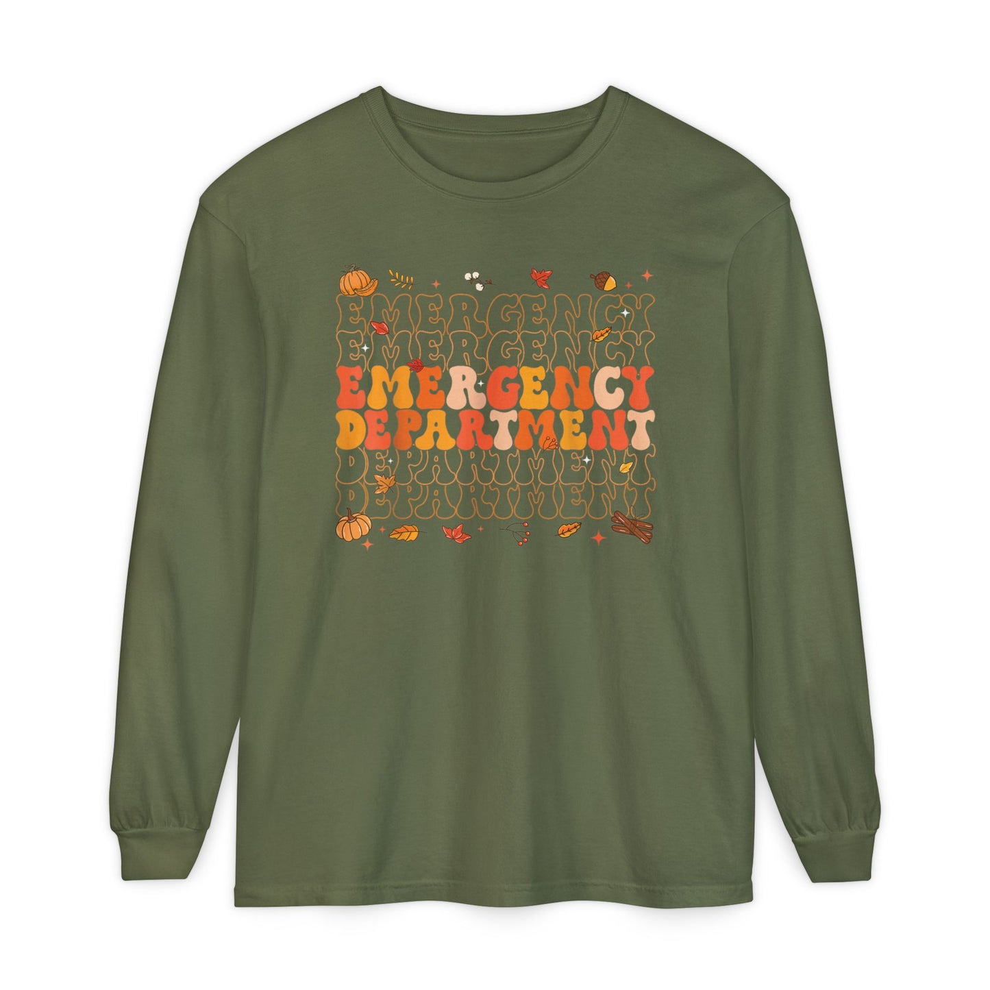 Emergency Fall long sleeve comfort colors, thanksgiving nurse long sleeve  shirt