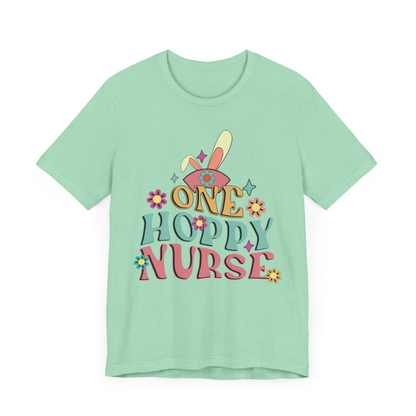 One Hoppy Nurse Easter Women Shirt, cute bunny Easter shirt for work or home!