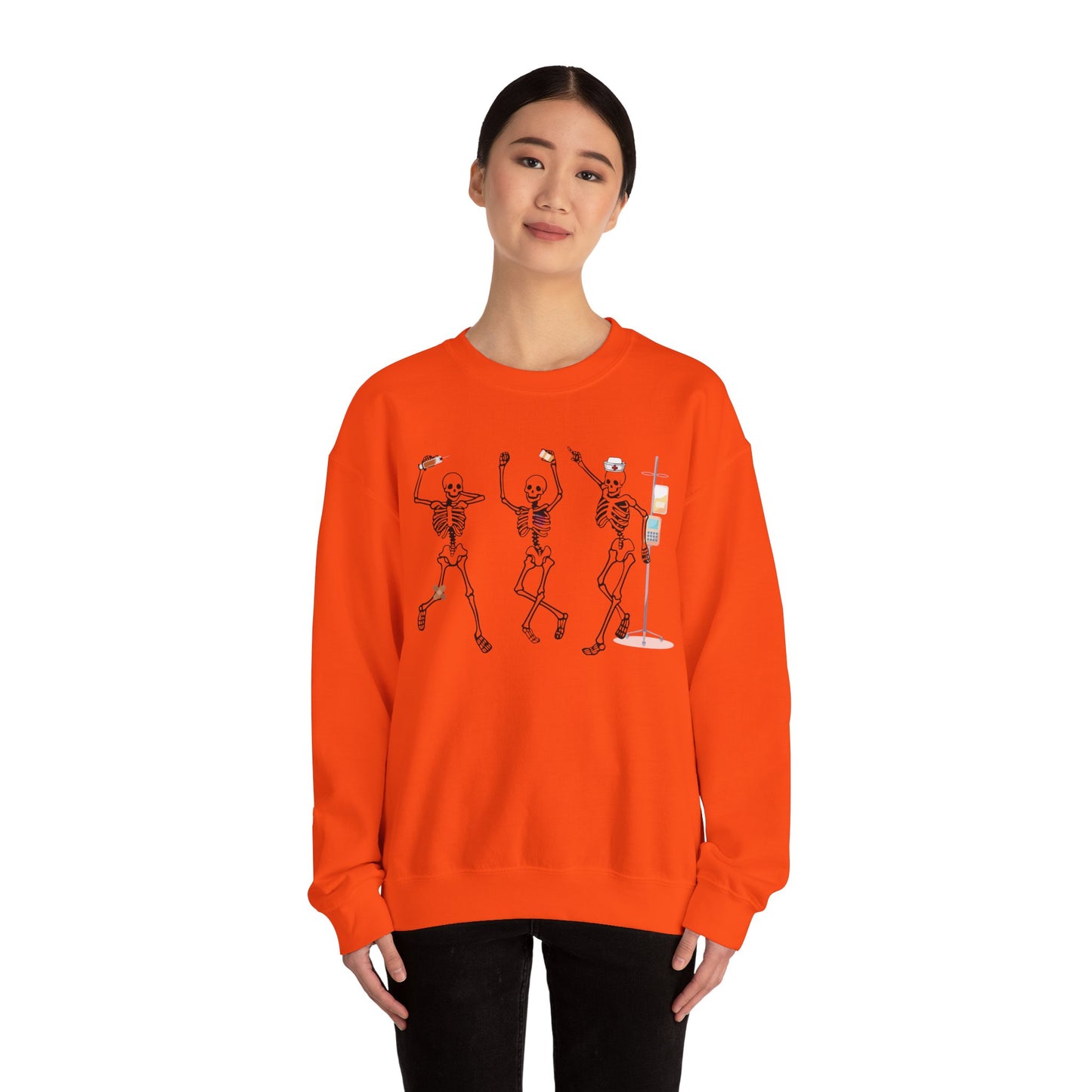 Dancing Skeleton Halloween Sweatshirt, Halloween sweatshirt, nurse sweater , spooky season, funny Halloween sweatshirt