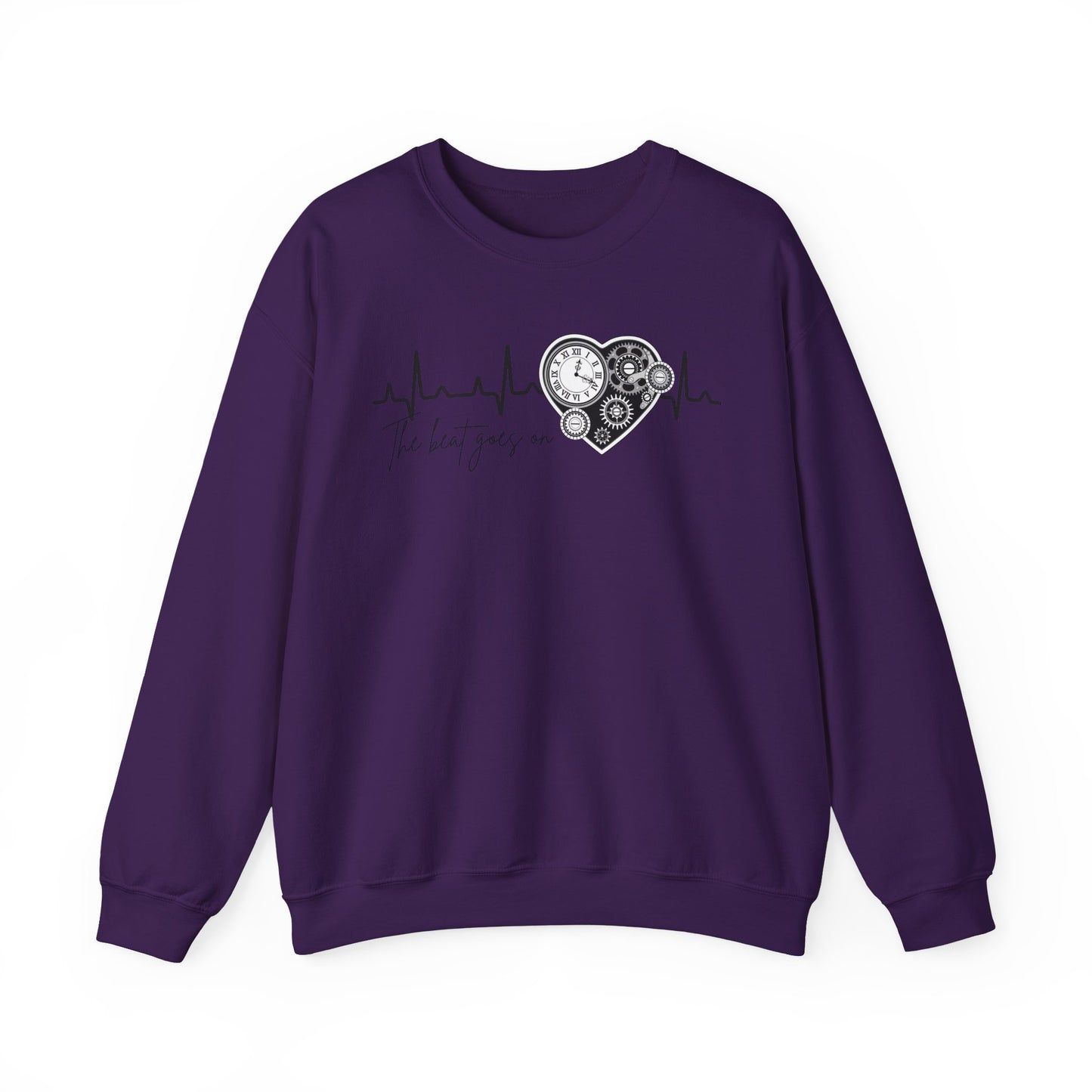 The beat goes on cardiology sweatshirt, cute and cozy mechanical heart gildan sweatshirt