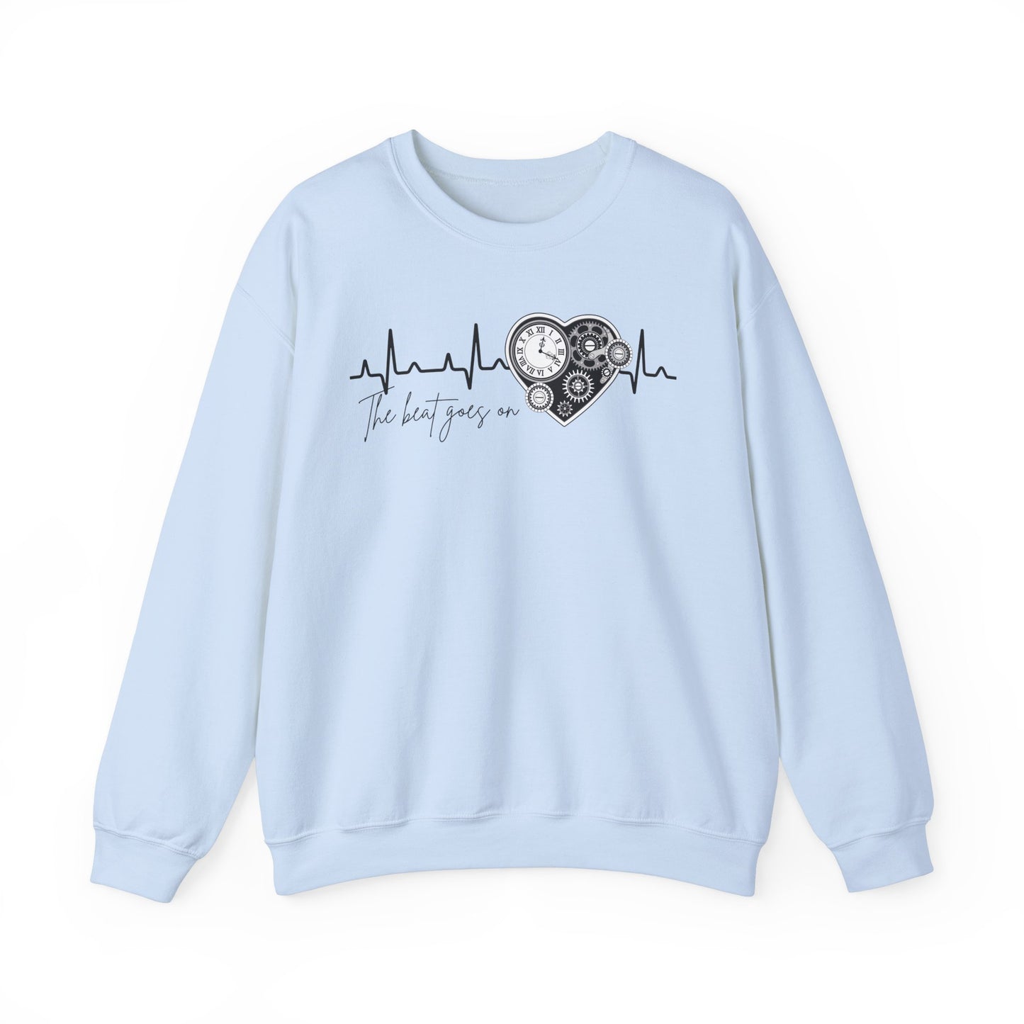 The beat goes on cardiology sweatshirt, cute and cozy mechanical heart gildan sweatshirt