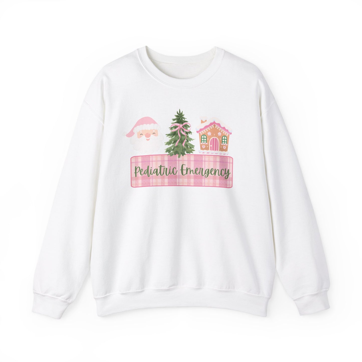 Pediatric Christmas Nurse Sweatshirt,  Pediatric Emergency Nurse sweatshirt, Emergency Room Nurse, ED Nurse, Pink Christmas