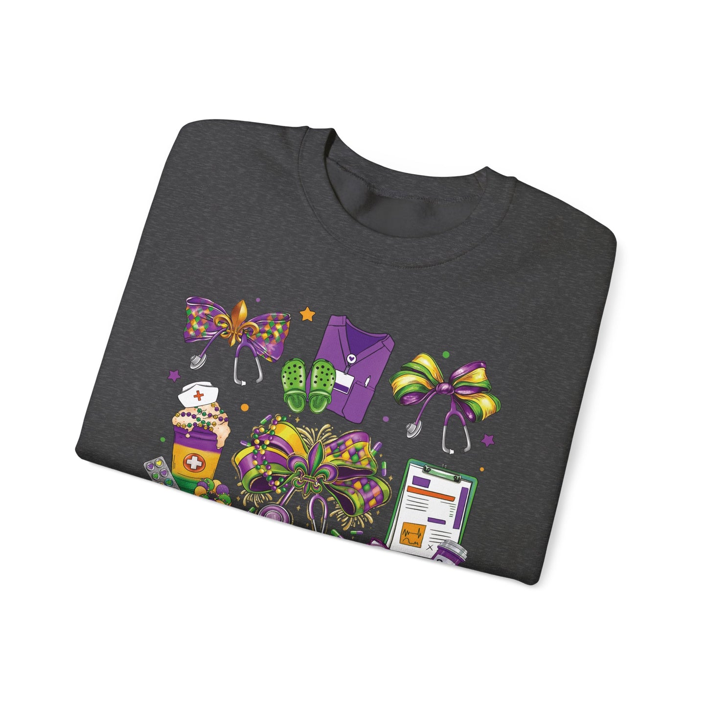 Mardi Gras Nurse Gildan Sweatshirt