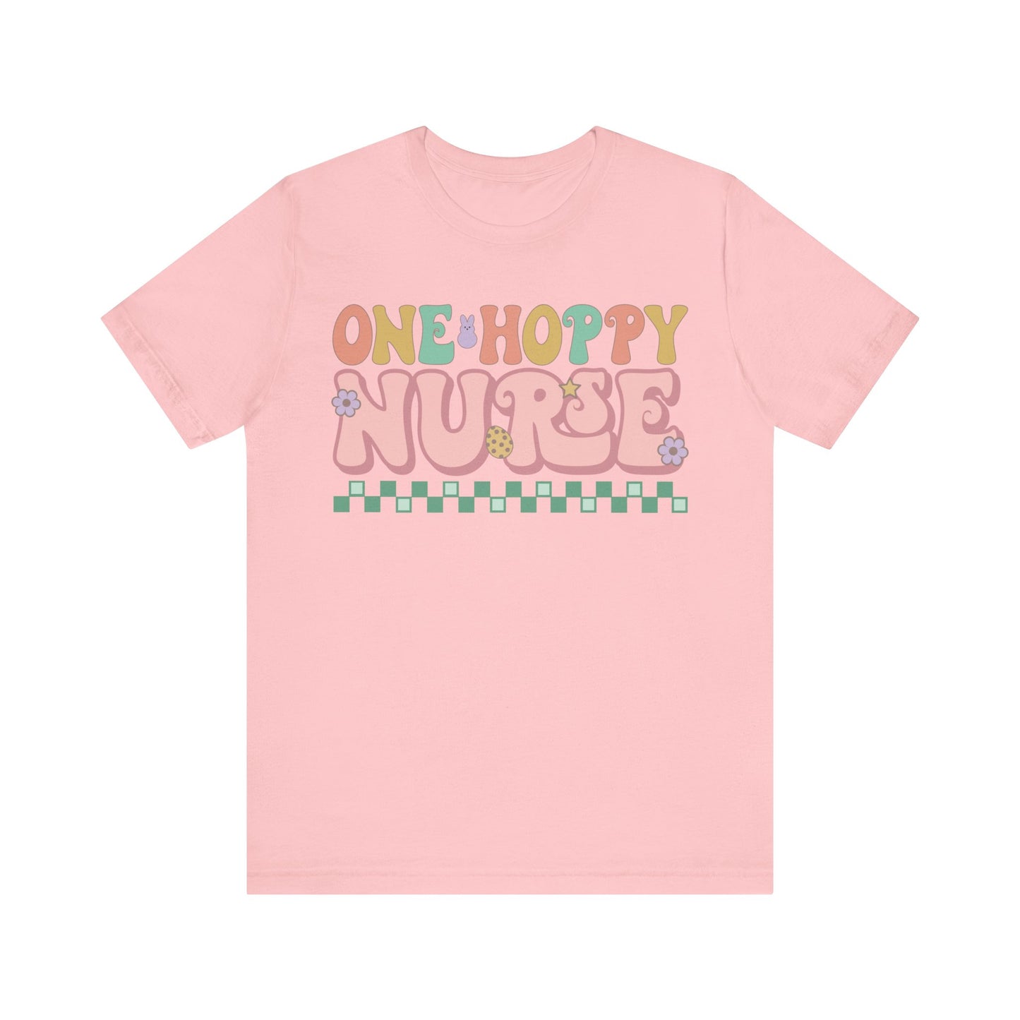 One Hoppy Nurse Easter Women Shirt, Retro Chick, Nurse shirt, teacher shirt, Easter nurse, punny shirt, funny woman shirt.