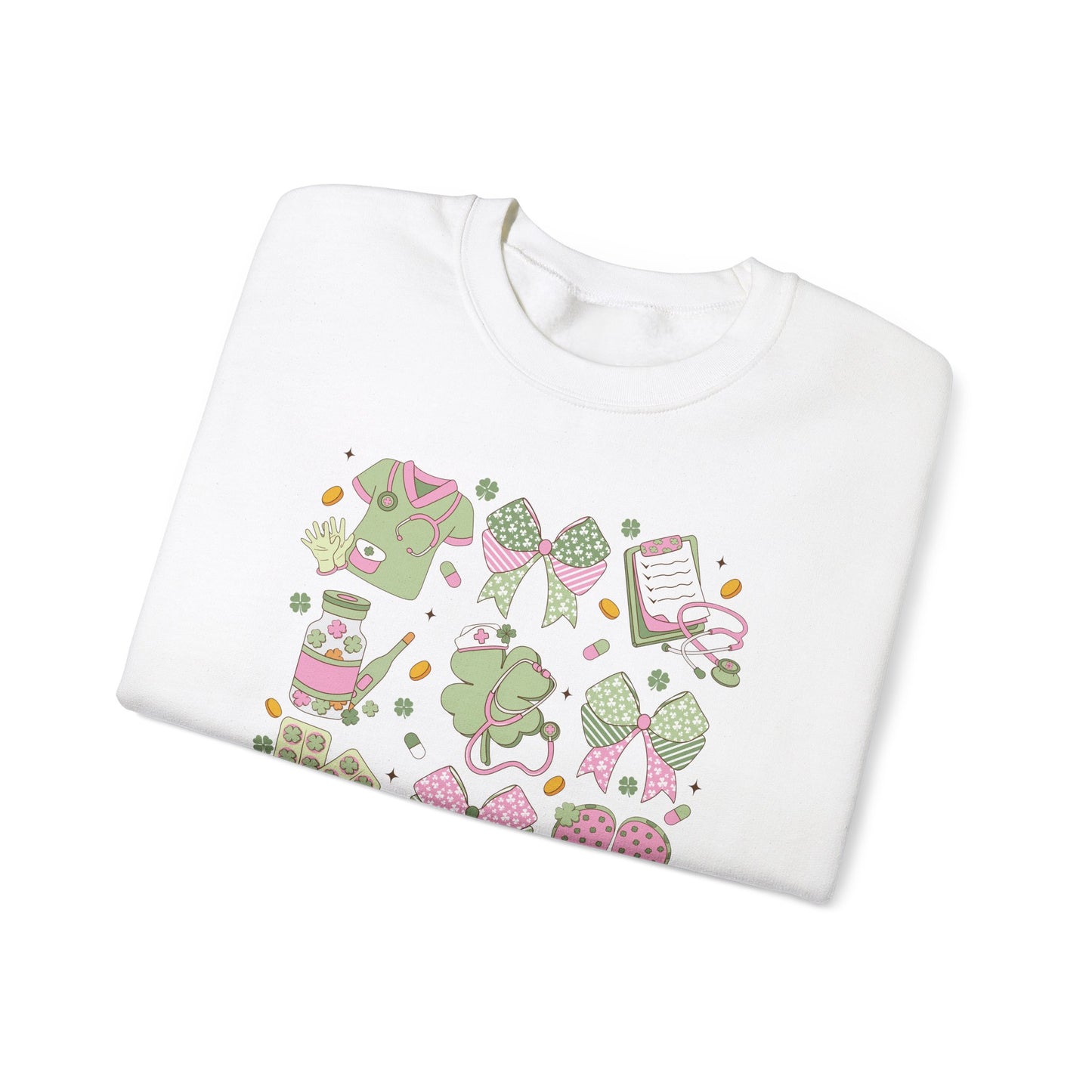 Adorable Nurse St. Patricks Day Sweatshirt,  RN sweatershirt, ER Nurse, NICU Nurse, PICU nurse, clover, lucky nurse sweatshirt.